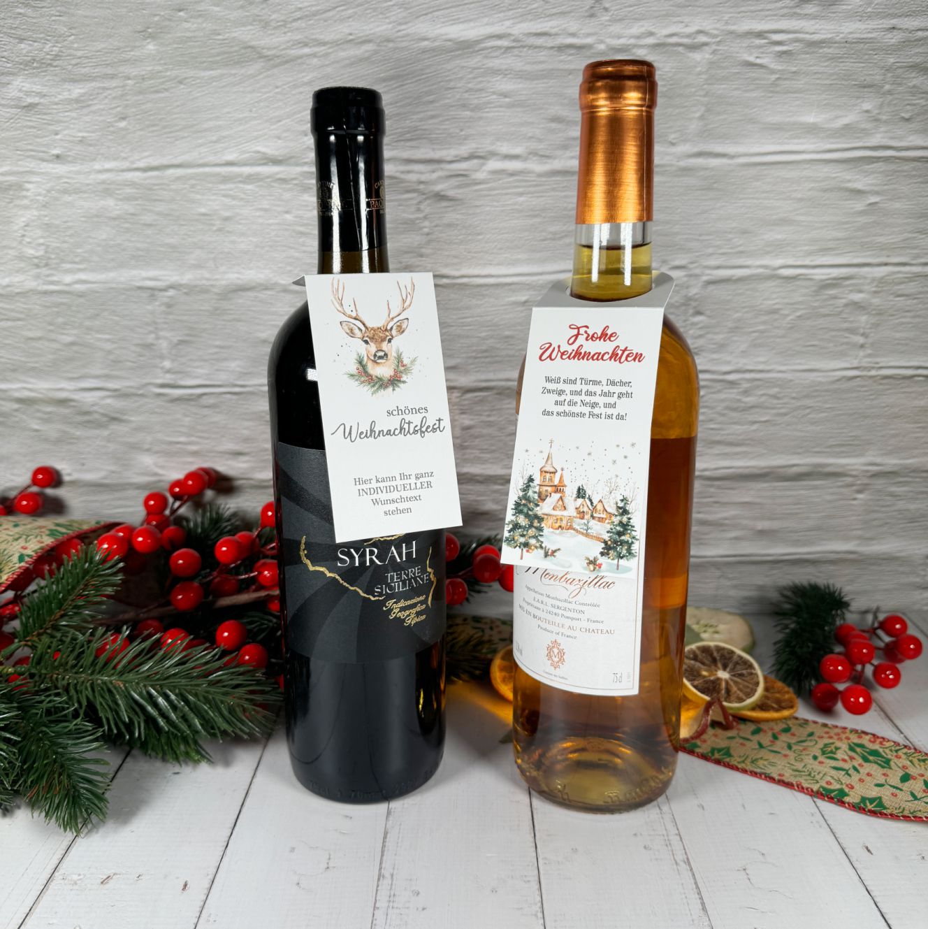 Flaschenanhänger für Weihnachten und Silvester - FOTOFOL