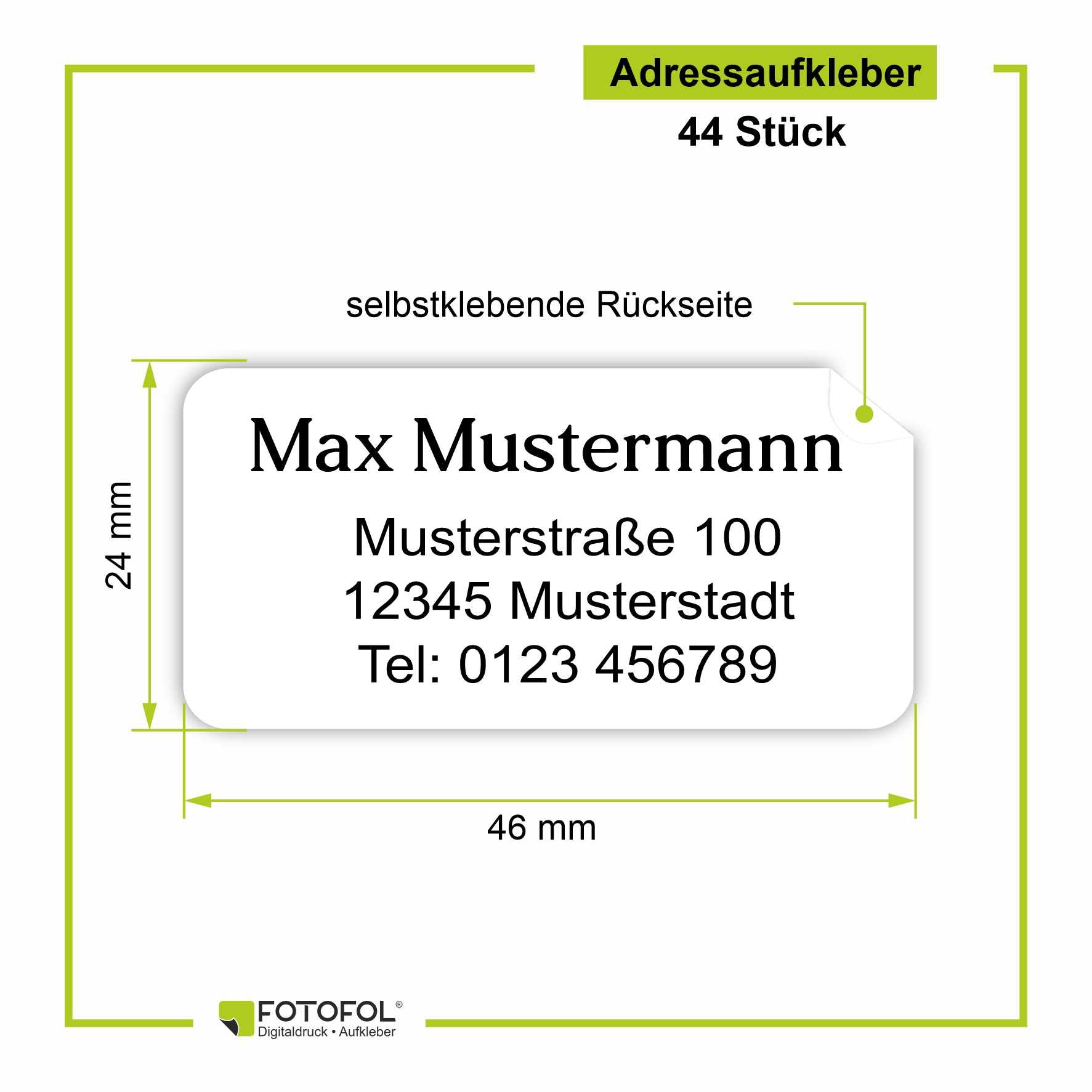 FOTOFOL Individuelle Adressaufkleber mit vielen Motiven & Farben | Kleine Adressaufkleber & Adressetiketten selbst gestalten | Adressetiketten/Adressaufkleber in höchster Qualität | Ideal für das Versenden Ihrer Briefe oder Pakete
