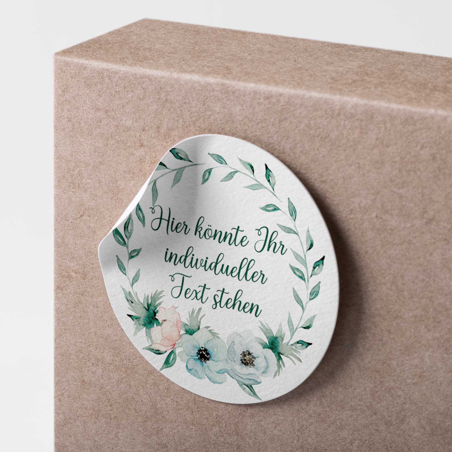 Personalisierte Aufkleber Geburtstag "Rosa Blumenkranz"- 24 Stück - 4,5cm - FOTOFOL