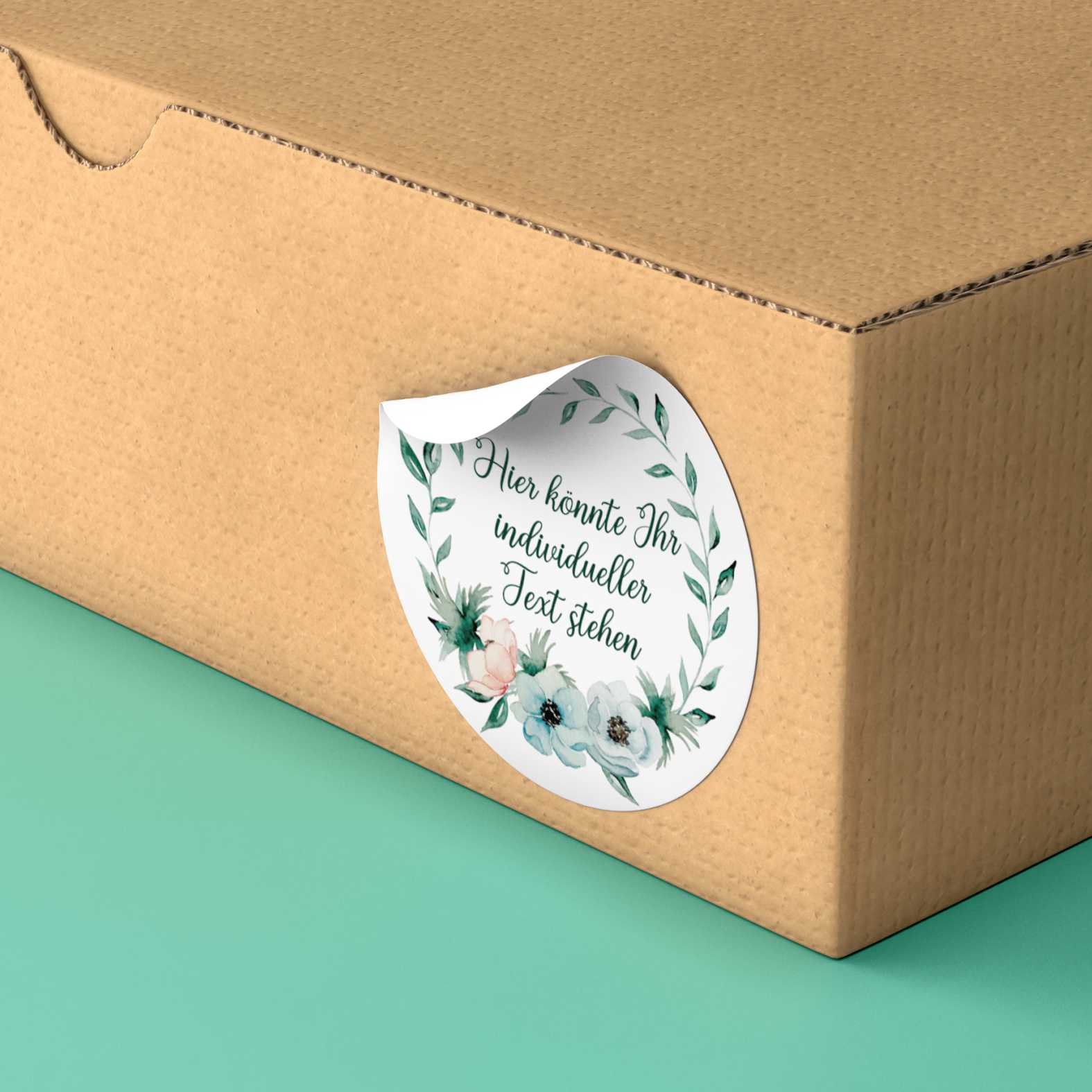 Personalisierte Aufkleber Geburtstag "Rosa Blumenkranz"- 24 Stück - 4,5cm - FOTOFOL