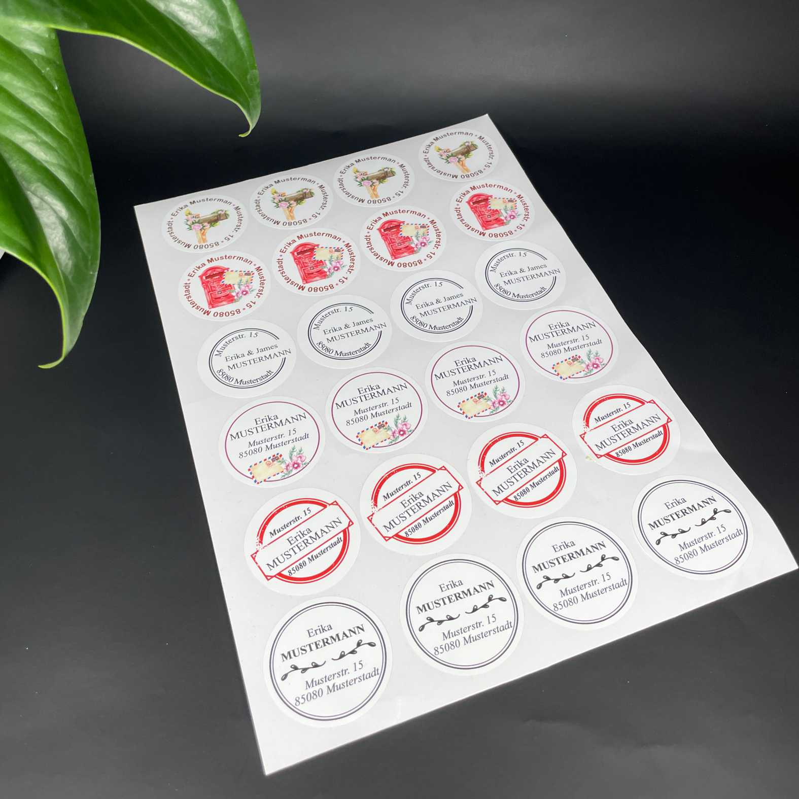 Personalisierte Adressaufkleber - 24 Stück mit Name und Adresse - Stempel - FOTOFOL