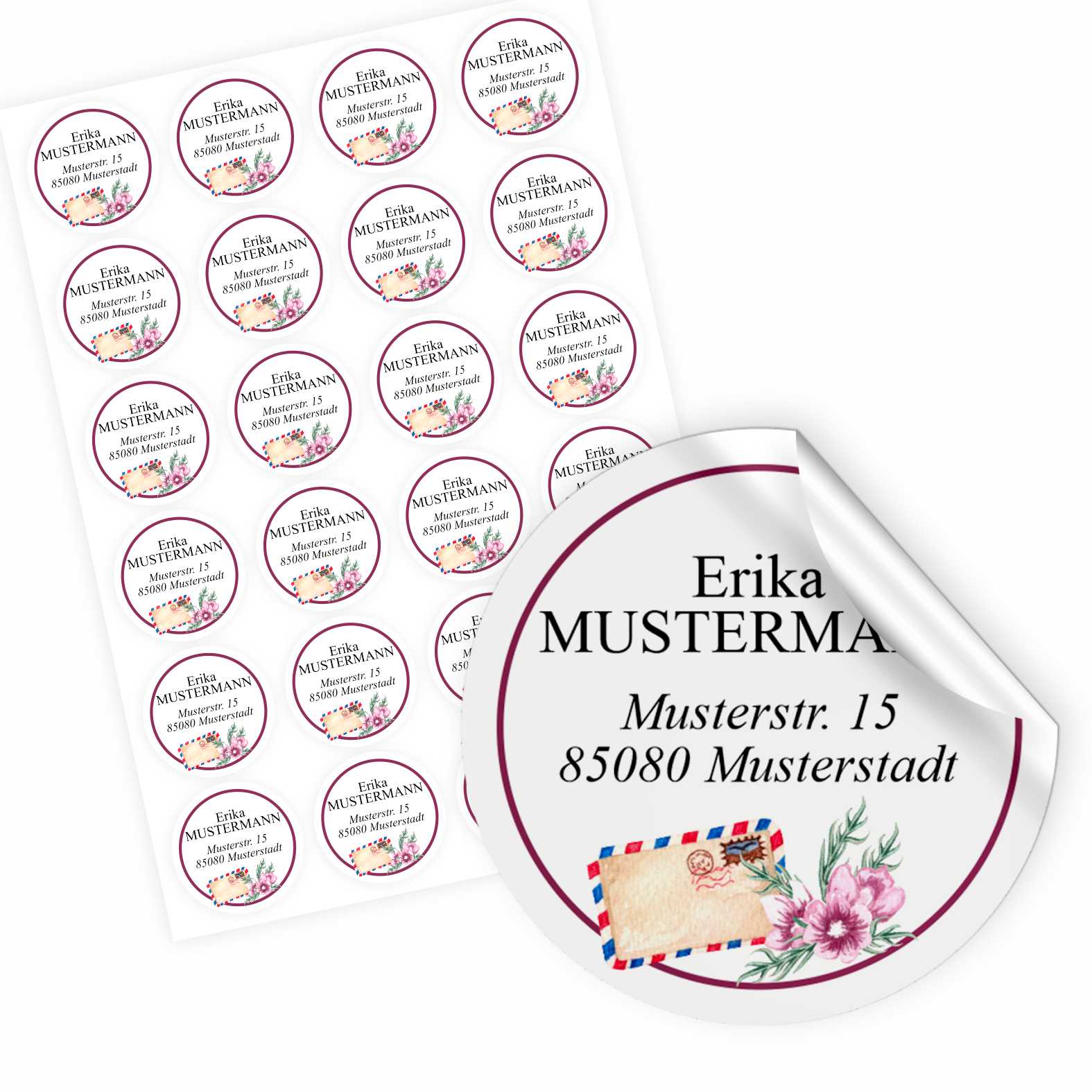 FOTOFOL Individuelle Adressaufkleber mit vielen Motiven & Farben | Kleine Adressaufkleber & Adressetiketten selbst gestalten | Adressetiketten/Adressaufkleber in höchster Qualität | Ideal für das Versenden Ihrer Briefe oder Pakete