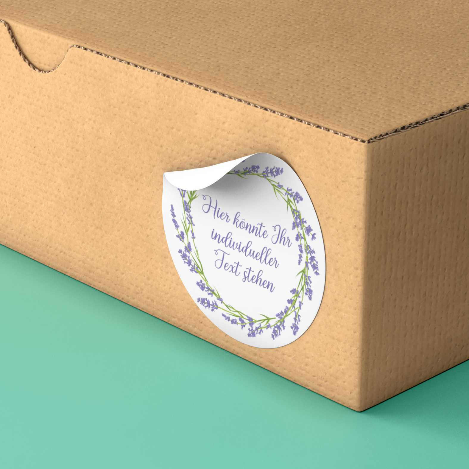 Personalisierte Aufkleber "Lila Lavendel Blumen"- 24 Stück - 4,5cm - FOTOFOL