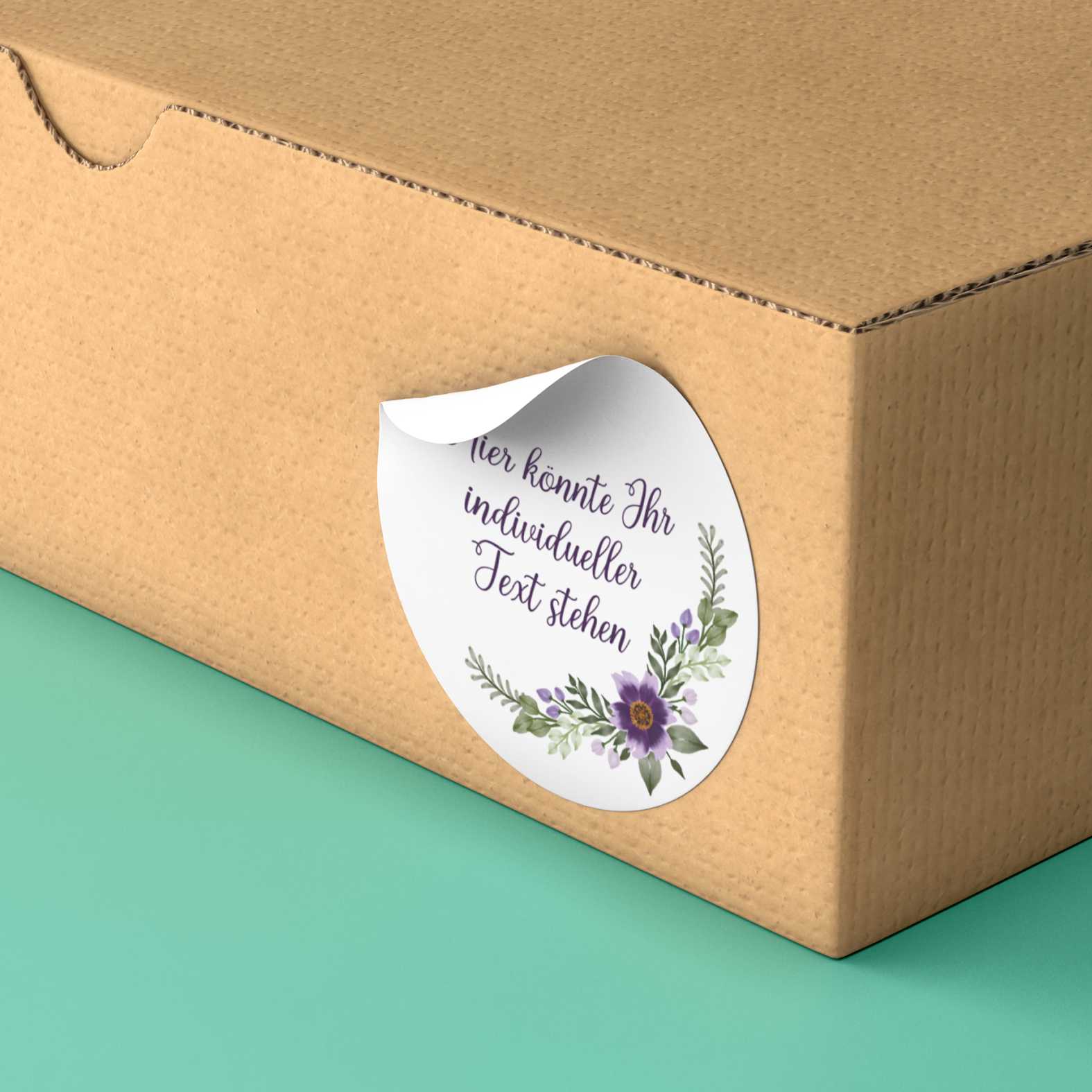 Personalisierte Aufkleber "Blumen Zweige"- 24 Stück - 4,5cm - FOTOFOL