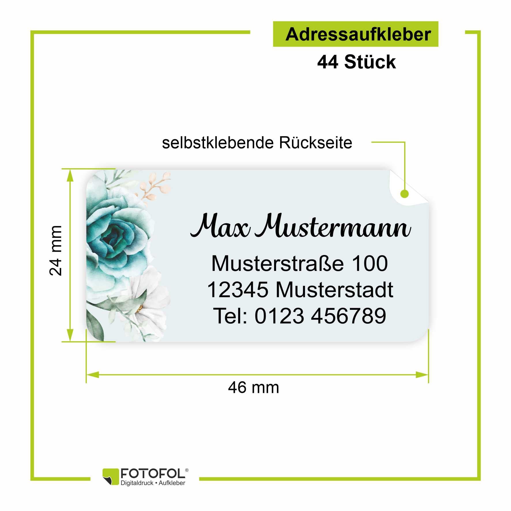 FOTOFOL Individuelle Adressaufkleber mit vielen Motiven & Farben | Kleine Adressaufkleber & Adressetiketten selbst gestalten | Adressetiketten/Adressaufkleber in höchster Qualität | Ideal für das Versenden Ihrer Briefe oder Pakete