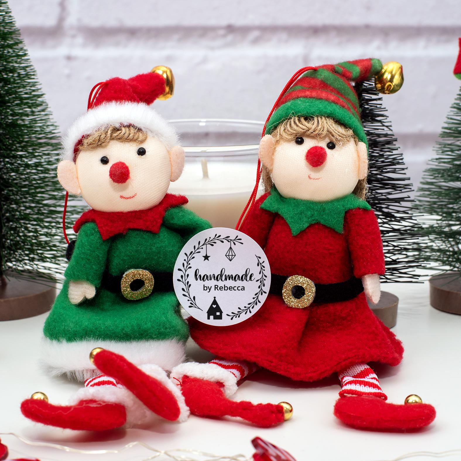 Handmade by Wunschname Aufkleber - 4,5 cm Runde Personalisierte Verkäuferetiketten - FOTOFOL