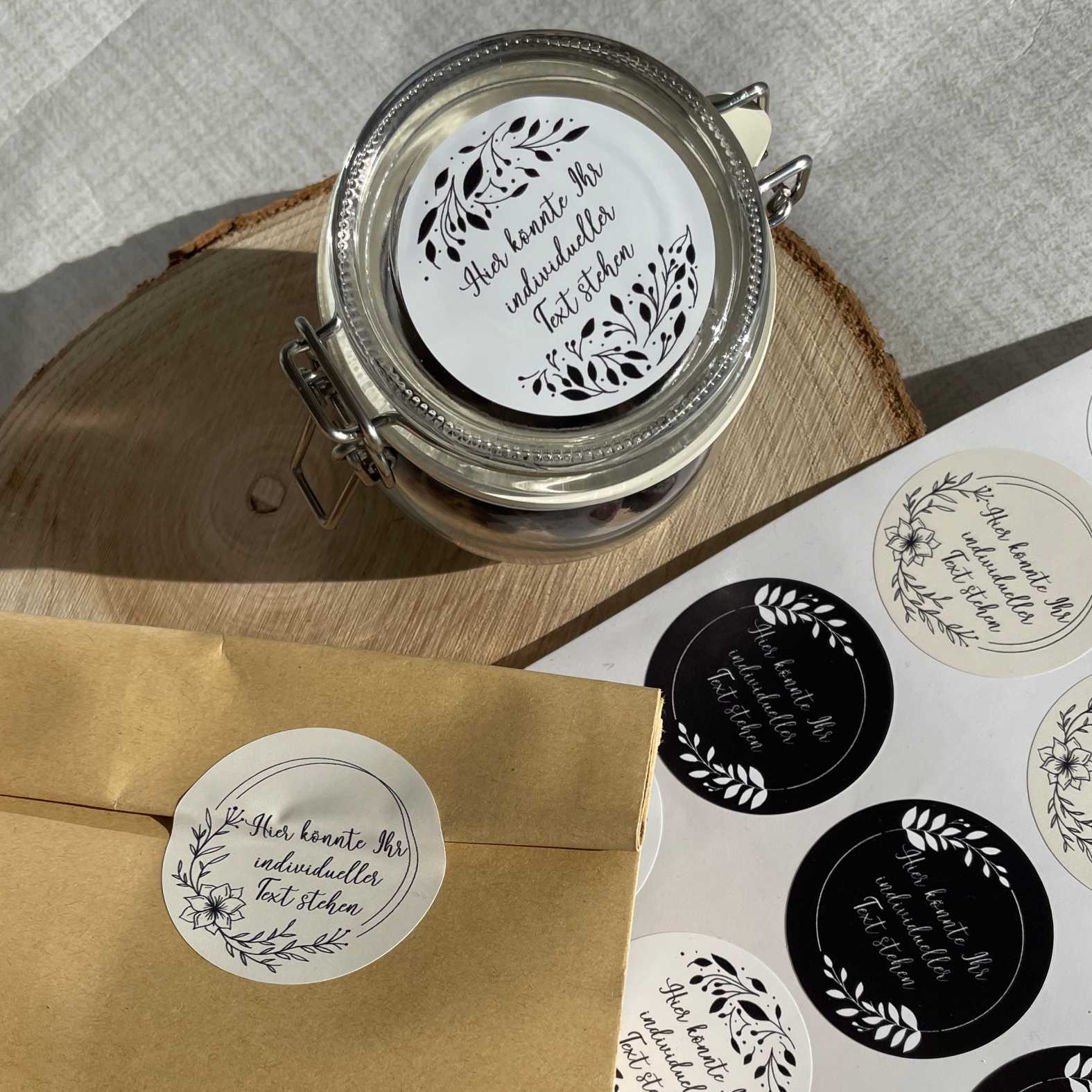 Personalisierte Aufkleber "Vintage "- 24 Stück - 4,5cm - FOTOFOL