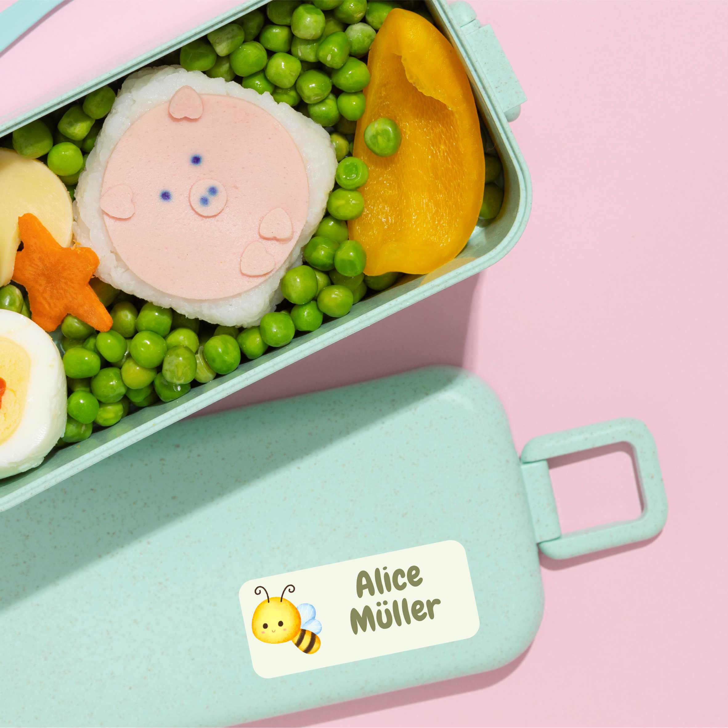 Namensaufkleber Set - personalisiert mit Wunschname für Stifte und alle Schulsachen - Bienen - FOTOFOL