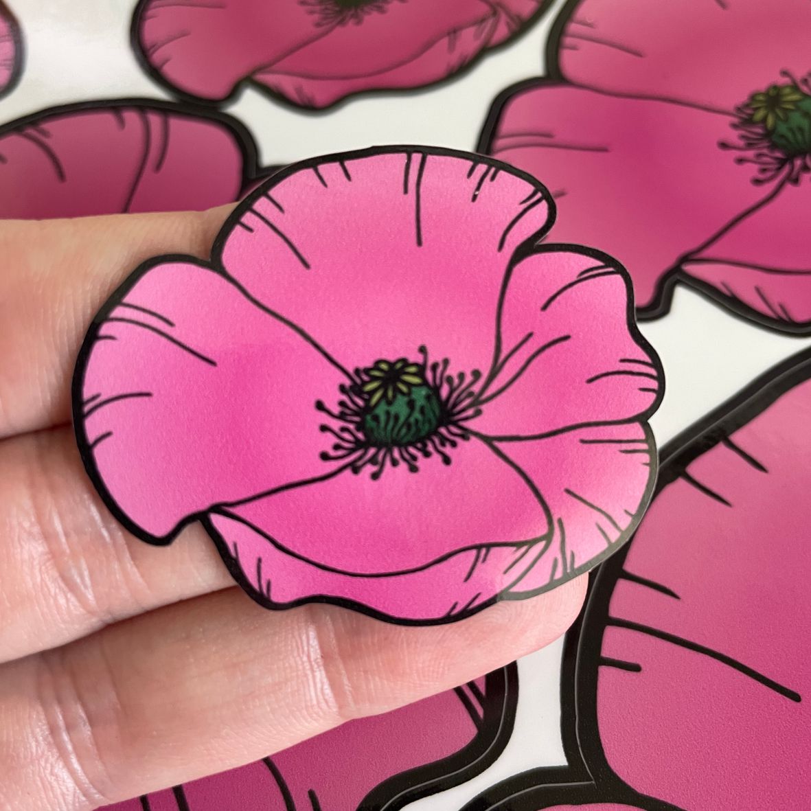 Mohnblumen Aufkleber Set - FOTOFOL