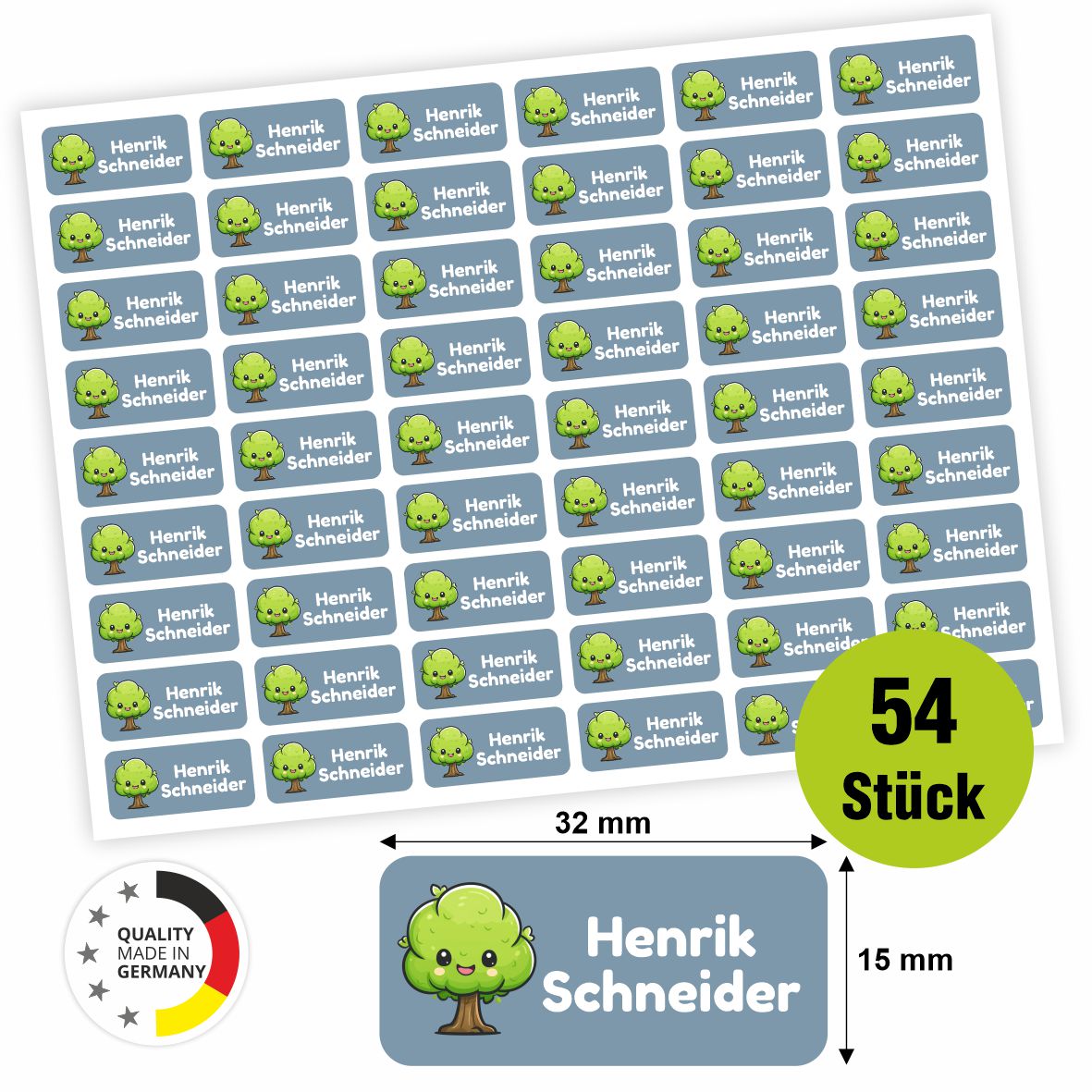 Namensaufkleber - personalisierte Aufkleber mit Wunschname für Stifte und alle Schulsachen - FOTOFOL