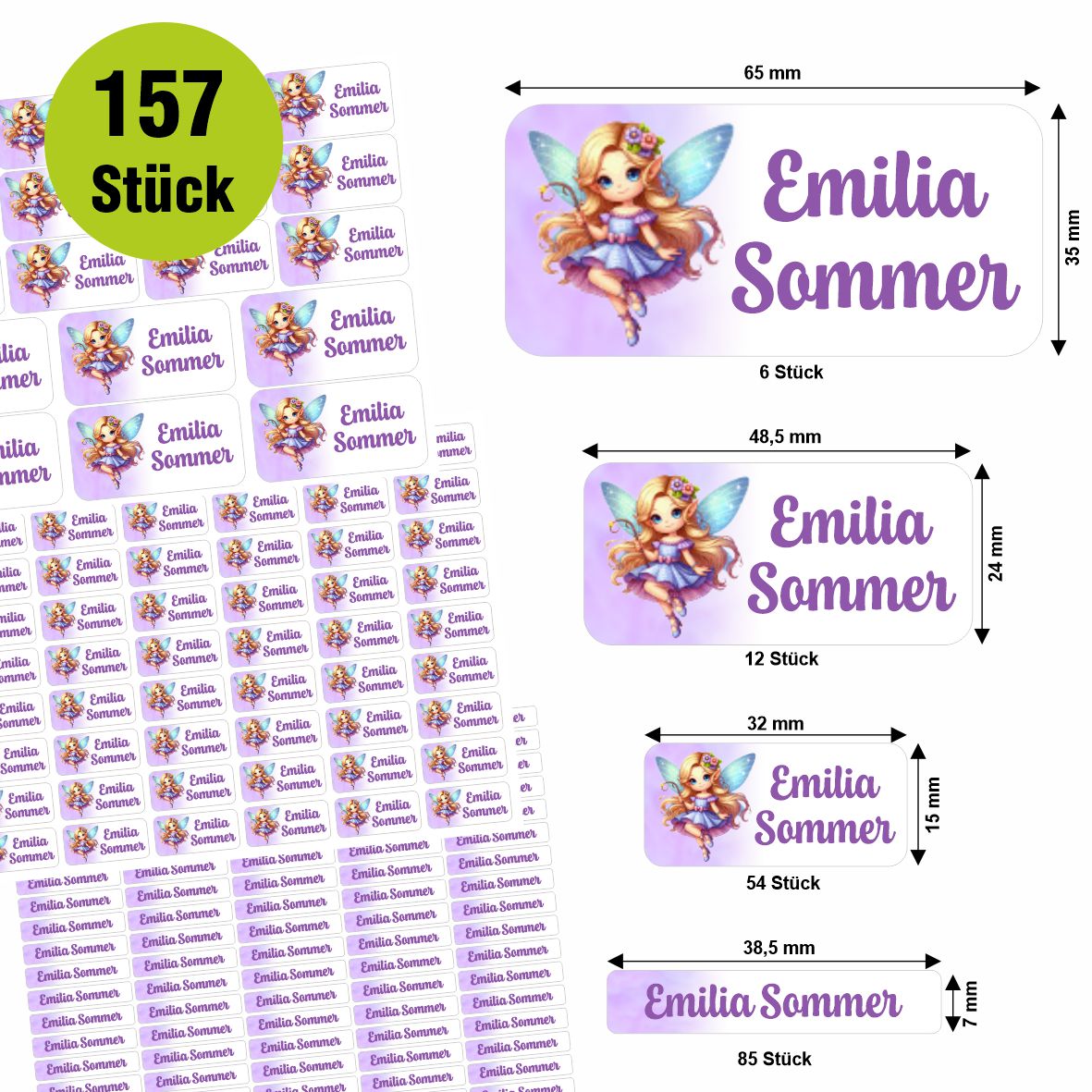 Namensaufkleber - personalisierte Aufkleber mit Wunschname für Stifte und alle Schulsachen - FOTOFOL