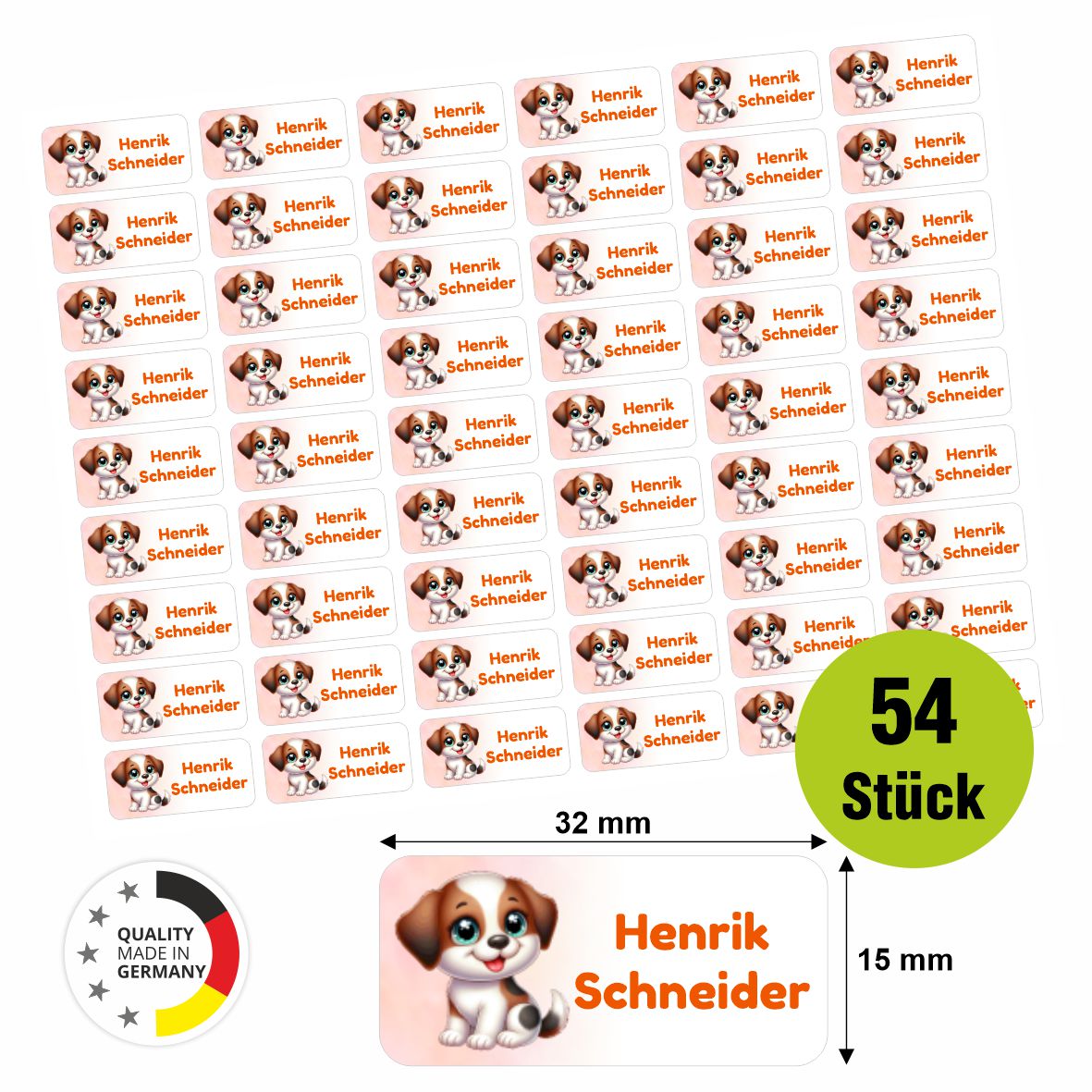 Namensaufkleber - personalisierte Aufkleber mit Wunschname für Stifte und alle Schulsachen - FOTOFOL