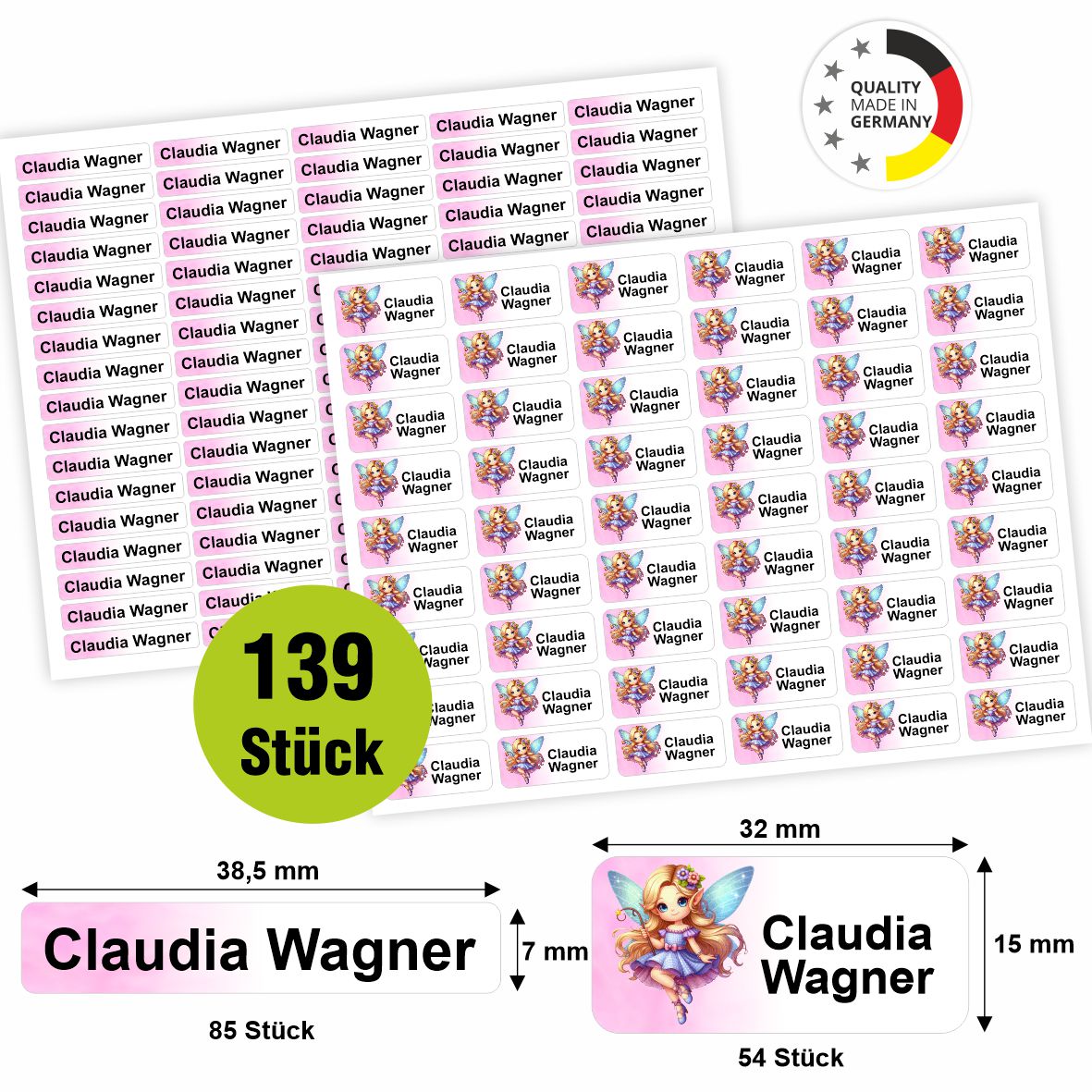 Namensaufkleber - personalisierte Aufkleber mit Wunschname für Stifte und alle Schulsachen - FOTOFOL