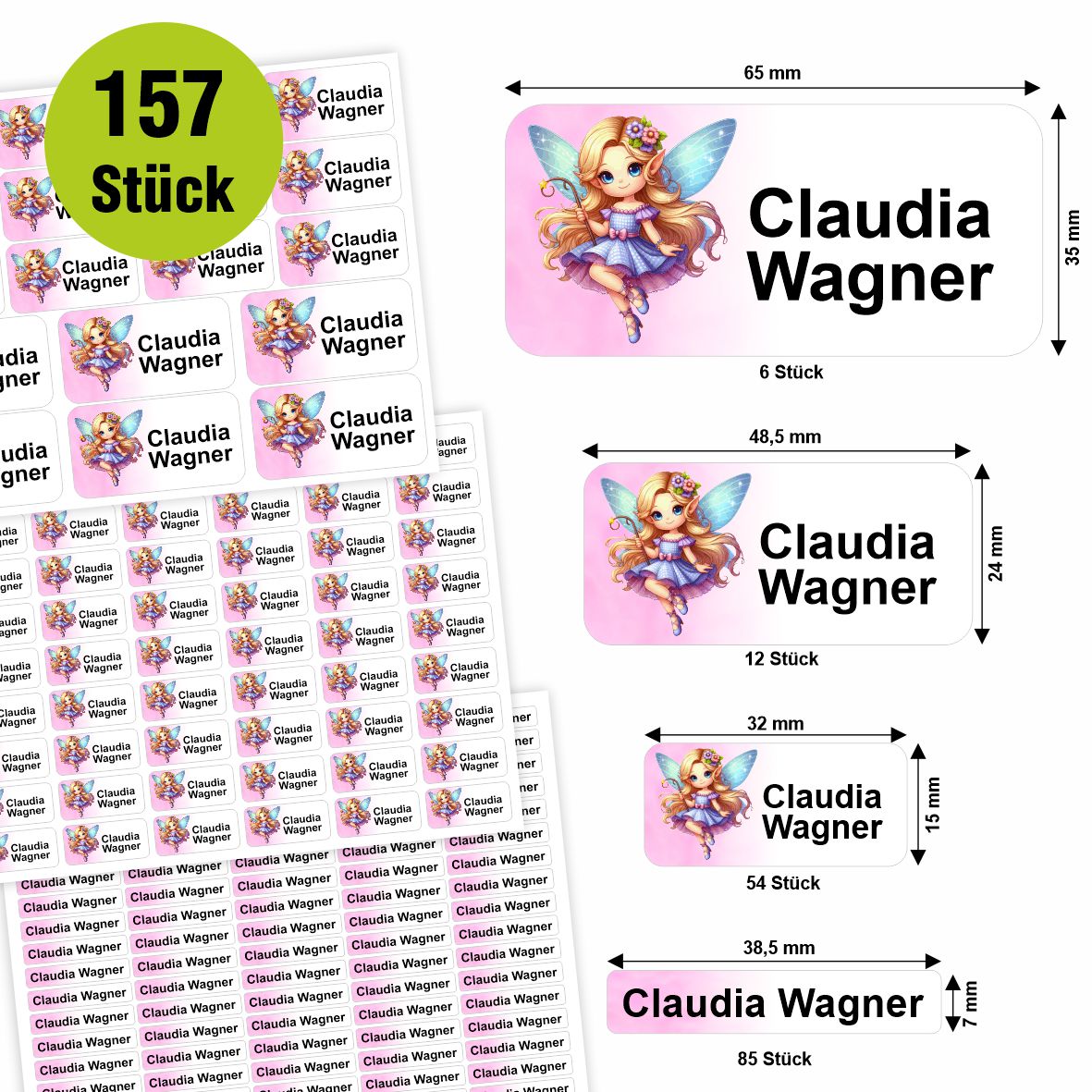 Namensaufkleber - personalisierte Aufkleber mit Wunschname für Stifte und alle Schulsachen - FOTOFOL