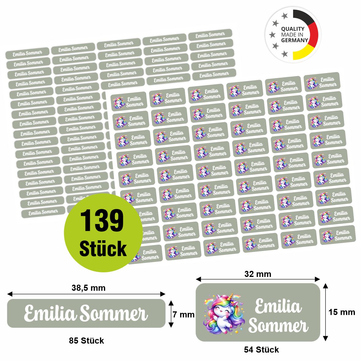 Namensaufkleber - personalisierte Aufkleber mit Wunschname für Stifte und alle Schulsachen - FOTOFOL