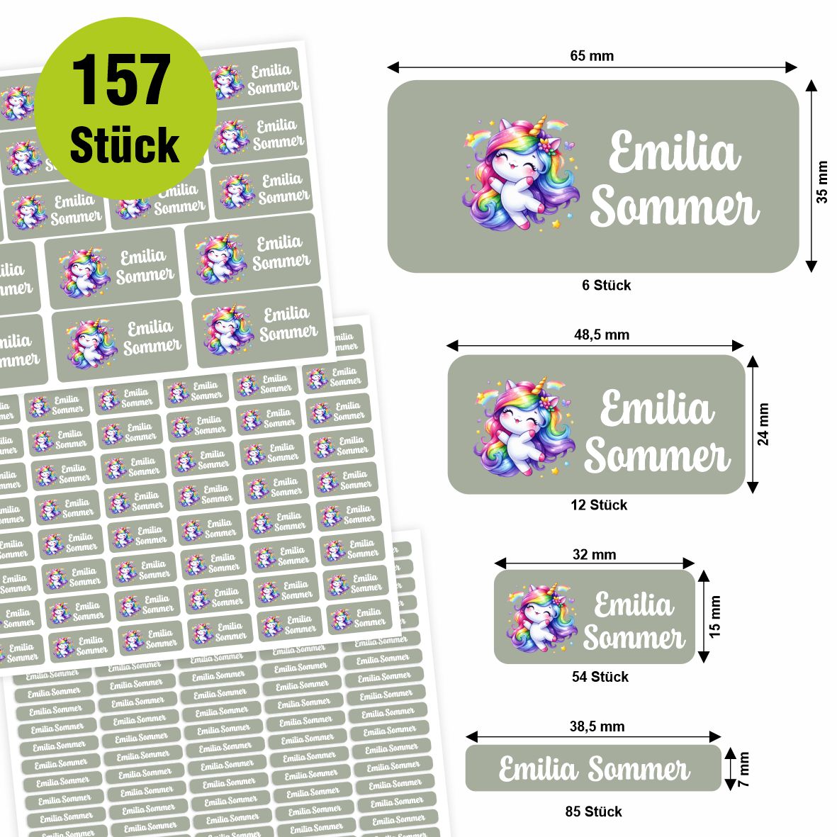 Namensaufkleber - personalisierte Aufkleber mit Wunschname für Stifte und alle Schulsachen - FOTOFOL