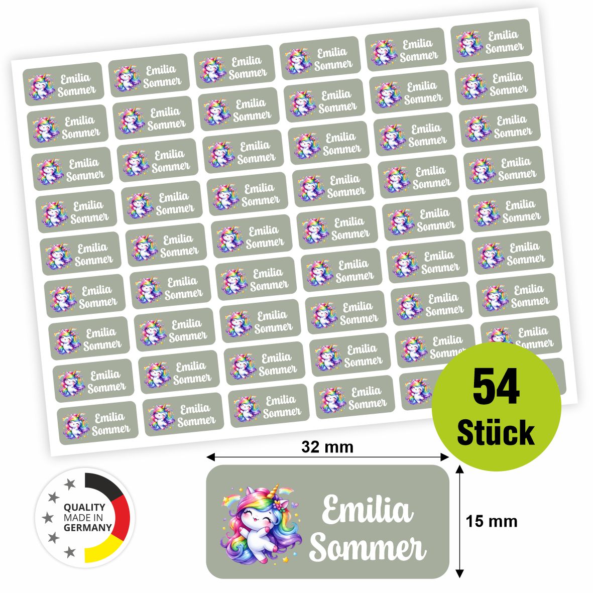 Namensaufkleber - personalisierte Aufkleber mit Wunschname für Stifte und alle Schulsachen - FOTOFOL