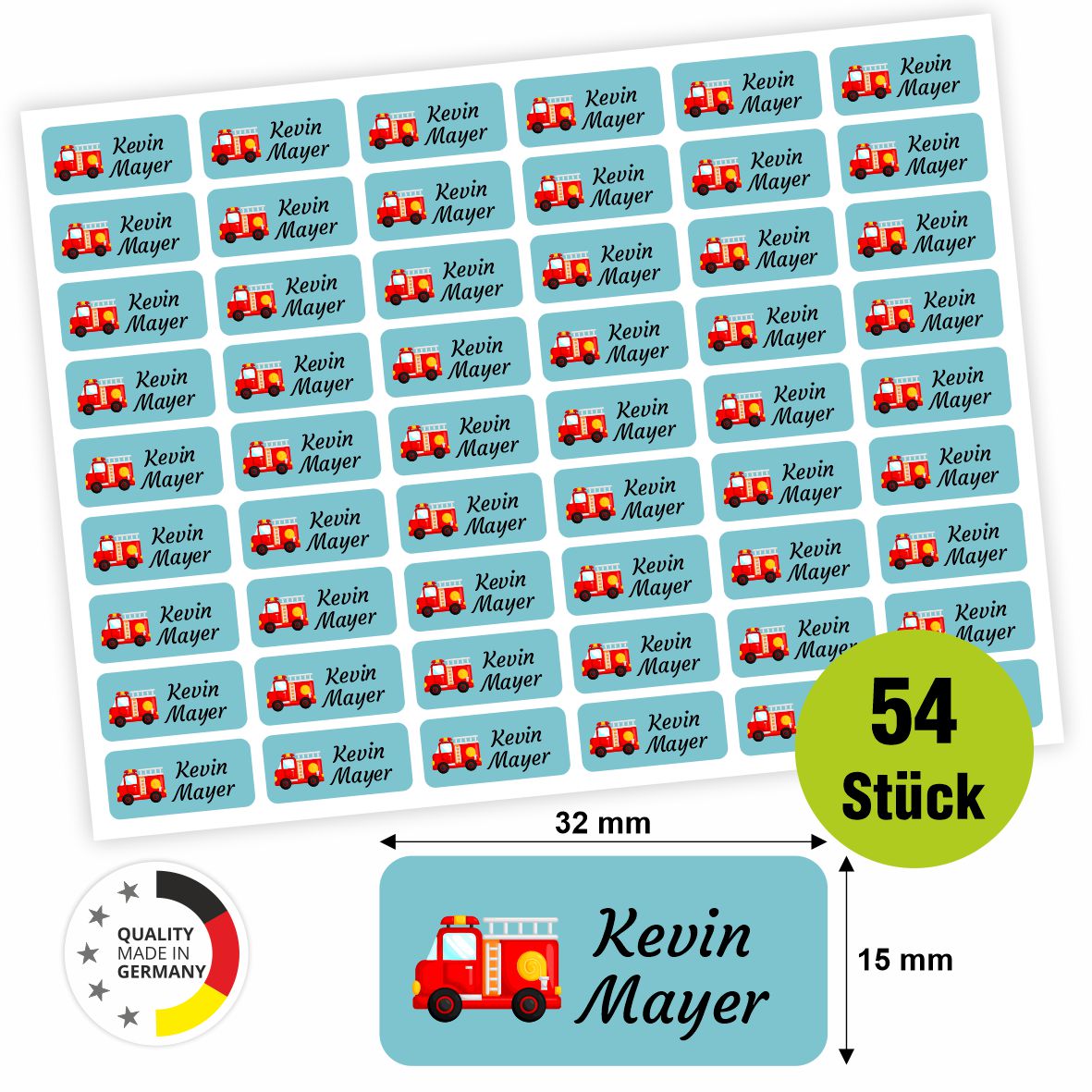 Namensaufkleber - personalisierte Aufkleber mit Wunschname für Stifte und alle Schulsachen - FOTOFOL