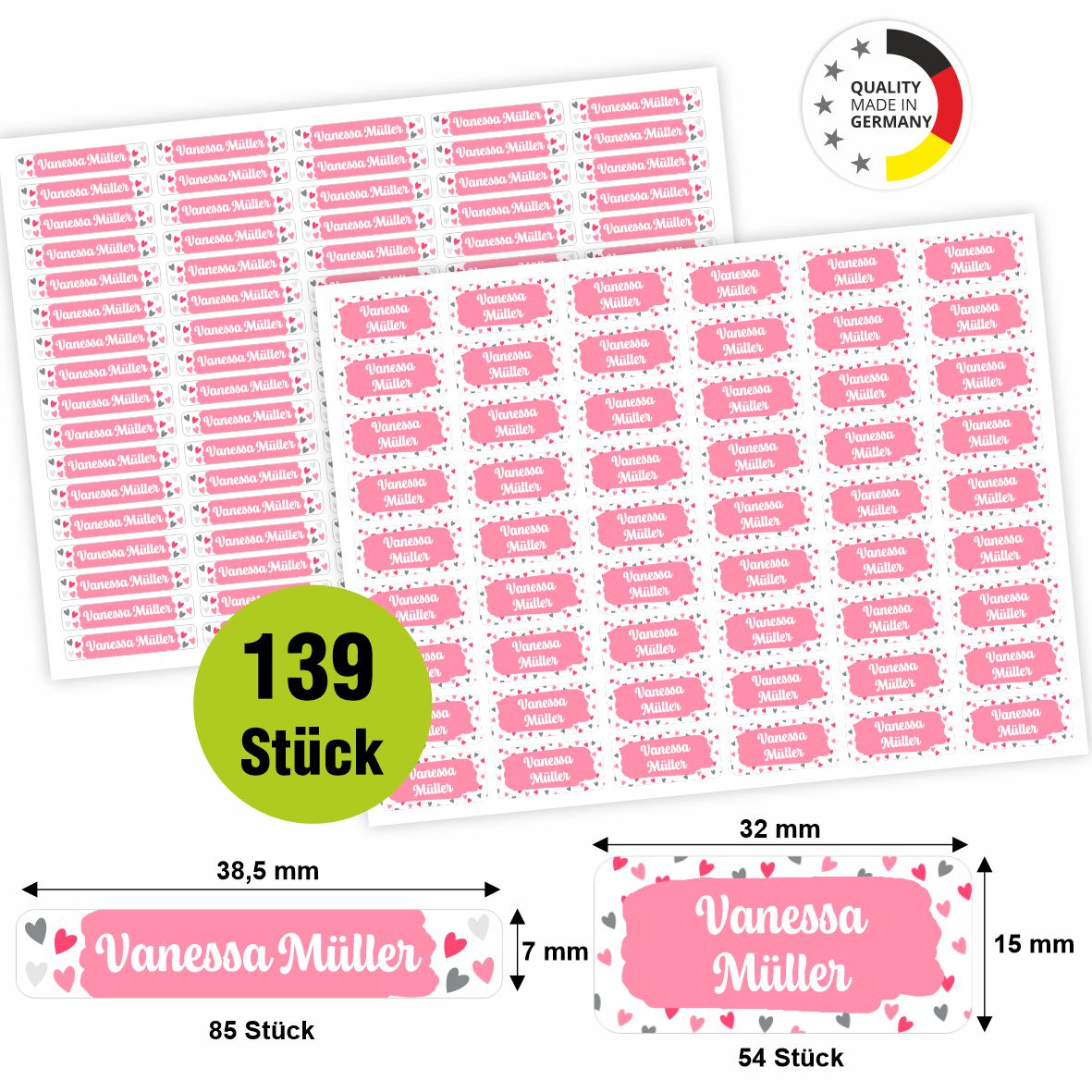 Namensaufkleber - personalisierte Aufkleber mit Wunschname für Stifte und alle Schulsachen - FOTOFOL