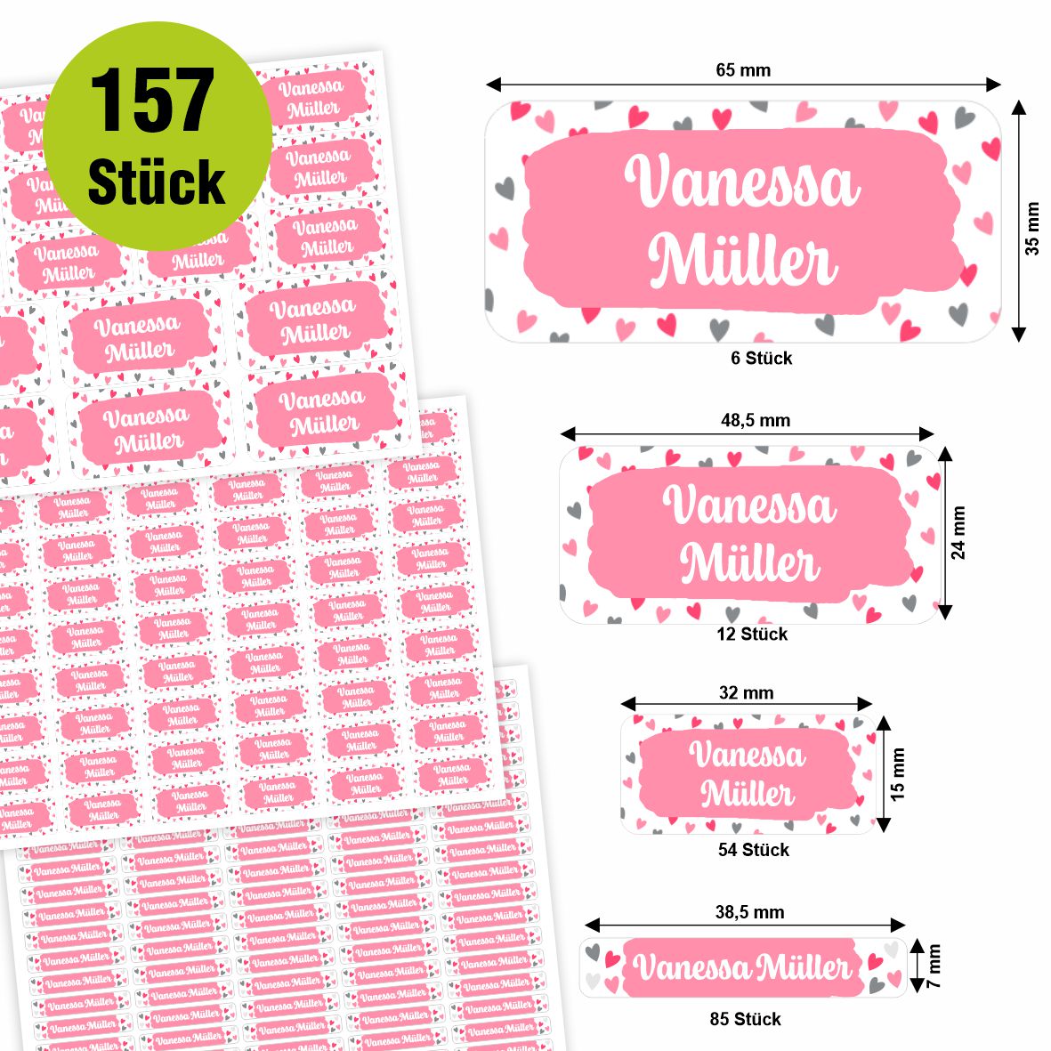 Namensaufkleber - personalisierte Aufkleber mit Wunschname für Stifte und alle Schulsachen - FOTOFOL