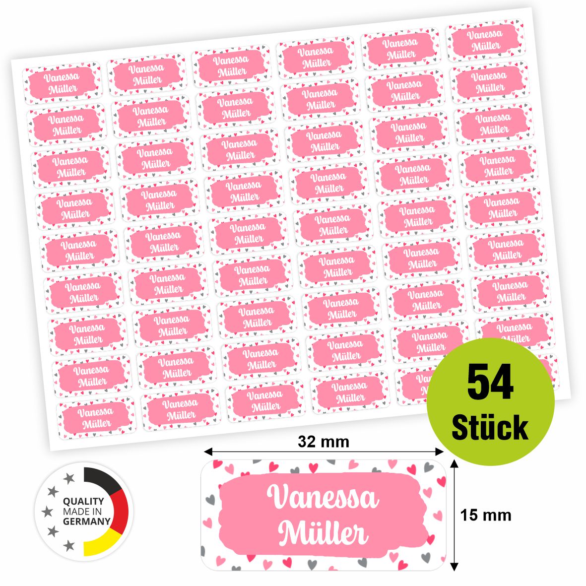 Namensaufkleber - personalisierte Aufkleber mit Wunschname für Stifte und alle Schulsachen - FOTOFOL