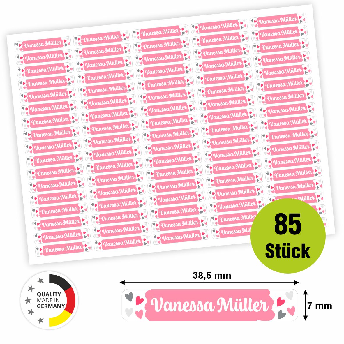 Namensaufkleber - personalisierte Aufkleber mit Wunschname für Stifte und alle Schulsachen - FOTOFOL