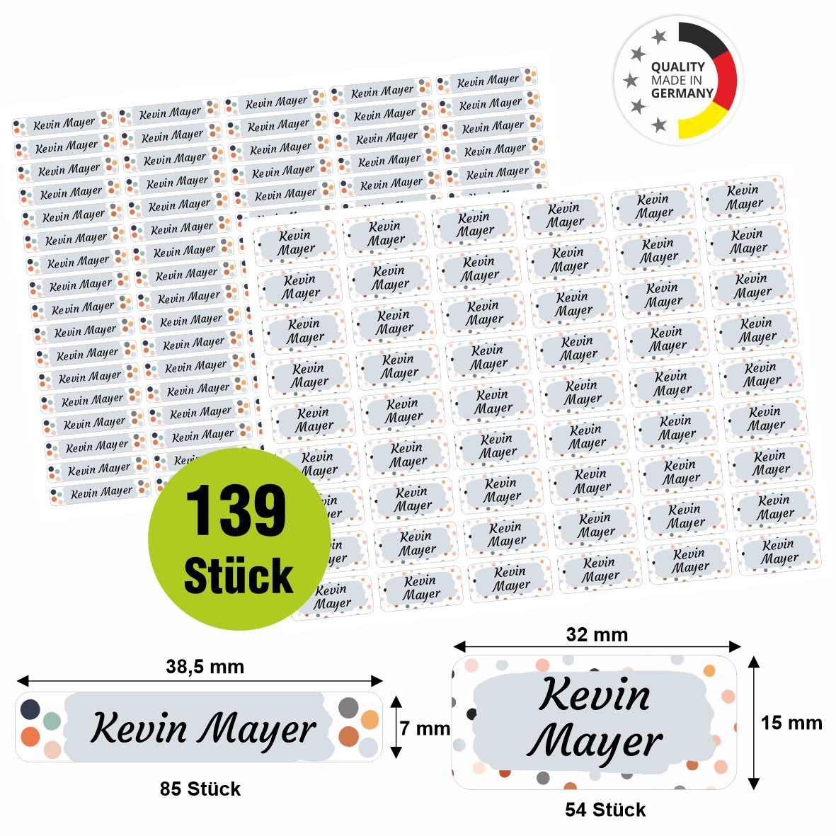 Namensaufkleber - personalisierte Aufkleber mit Wunschname für Stifte und alle Schulsachen - FOTOFOL