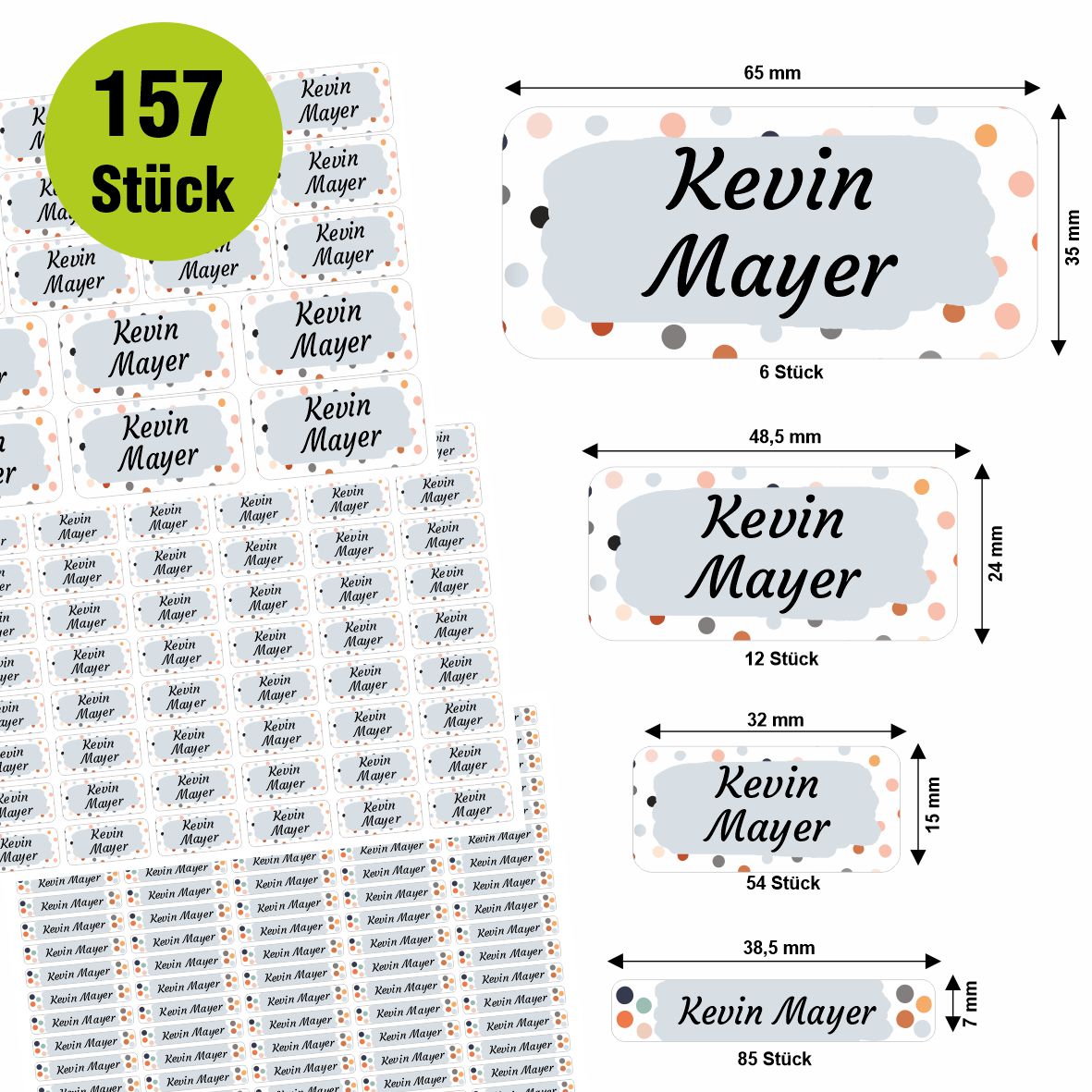 Namensaufkleber - personalisierte Aufkleber mit Wunschname für Stifte und alle Schulsachen - FOTOFOL