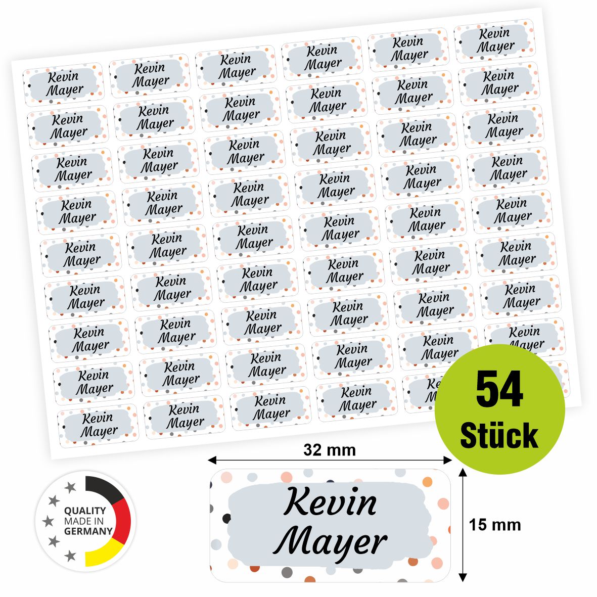 Namensaufkleber - personalisierte Aufkleber mit Wunschname für Stifte und alle Schulsachen - FOTOFOL