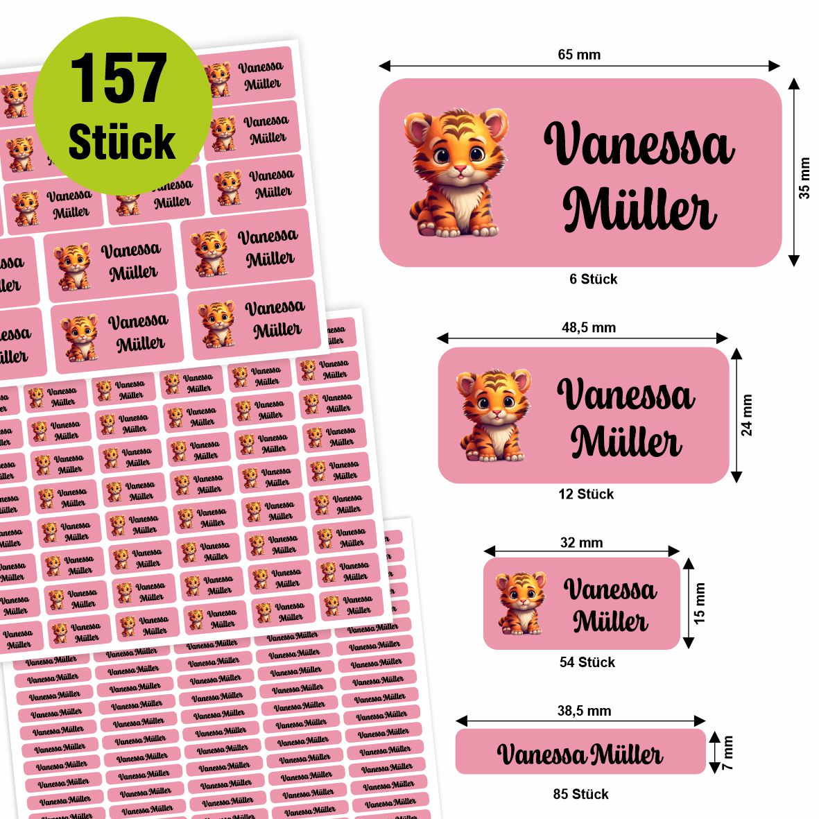 Namensaufkleber - personalisierte Aufkleber mit Wunschname für Stifte und alle Schulsachen - FOTOFOL