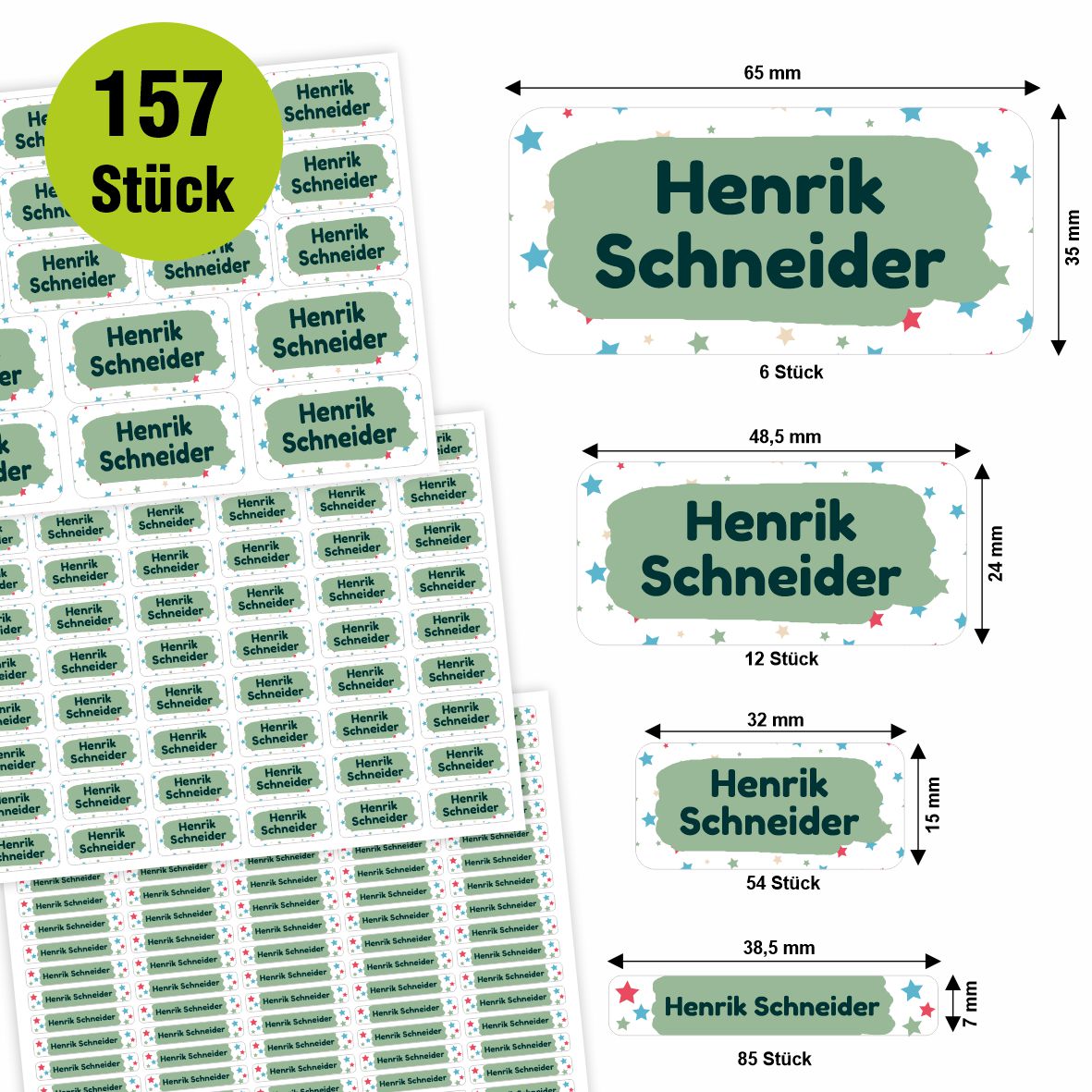 Namensaufkleber - personalisierte Aufkleber mit Wunschname für Stifte und alle Schulsachen - FOTOFOL