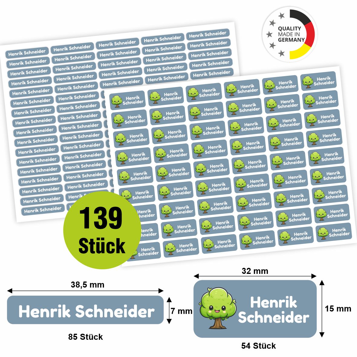 Namensaufkleber - personalisierte Aufkleber mit Wunschname für Stifte und alle Schulsachen - FOTOFOL