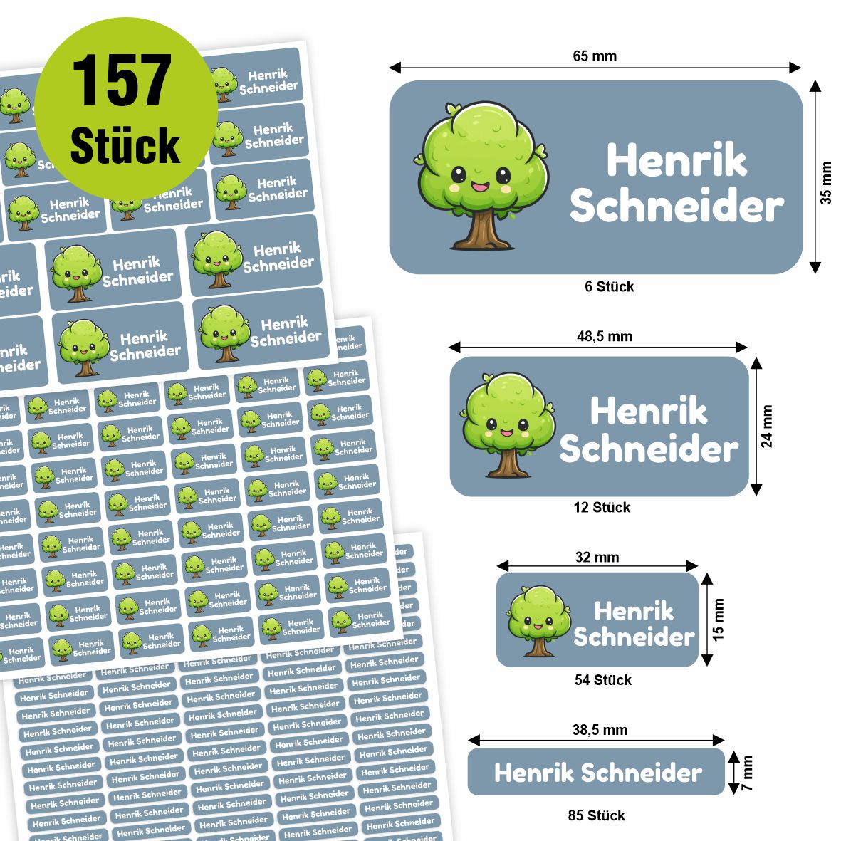Namensaufkleber - personalisierte Aufkleber mit Wunschname für Stifte und alle Schulsachen - FOTOFOL