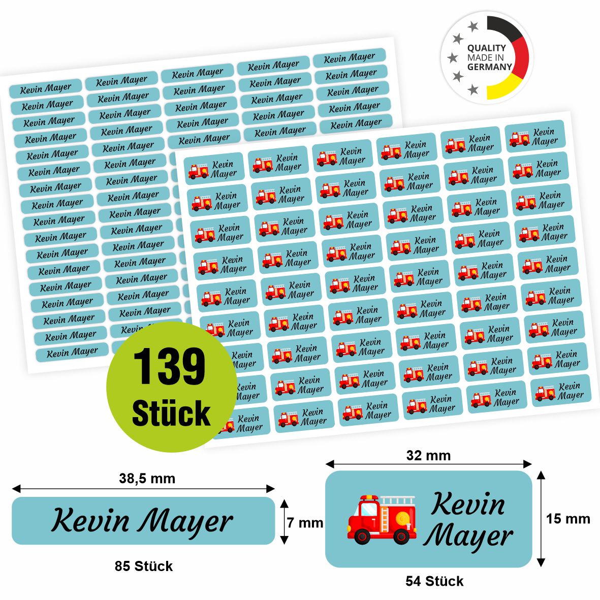 Namensaufkleber - personalisierte Aufkleber mit Wunschname für Stifte und alle Schulsachen - FOTOFOL