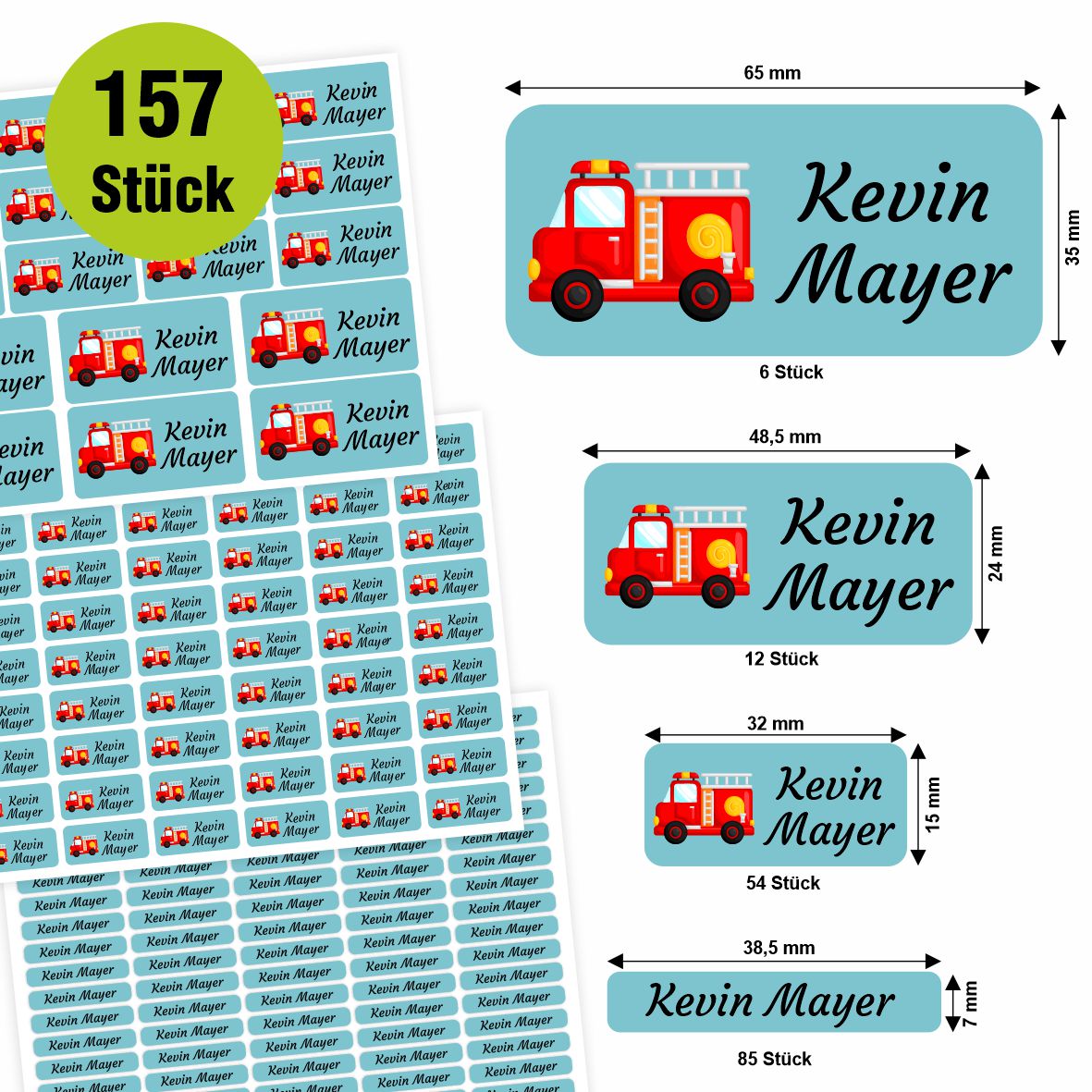 Namensaufkleber - personalisierte Aufkleber mit Wunschname für Stifte und alle Schulsachen - FOTOFOL