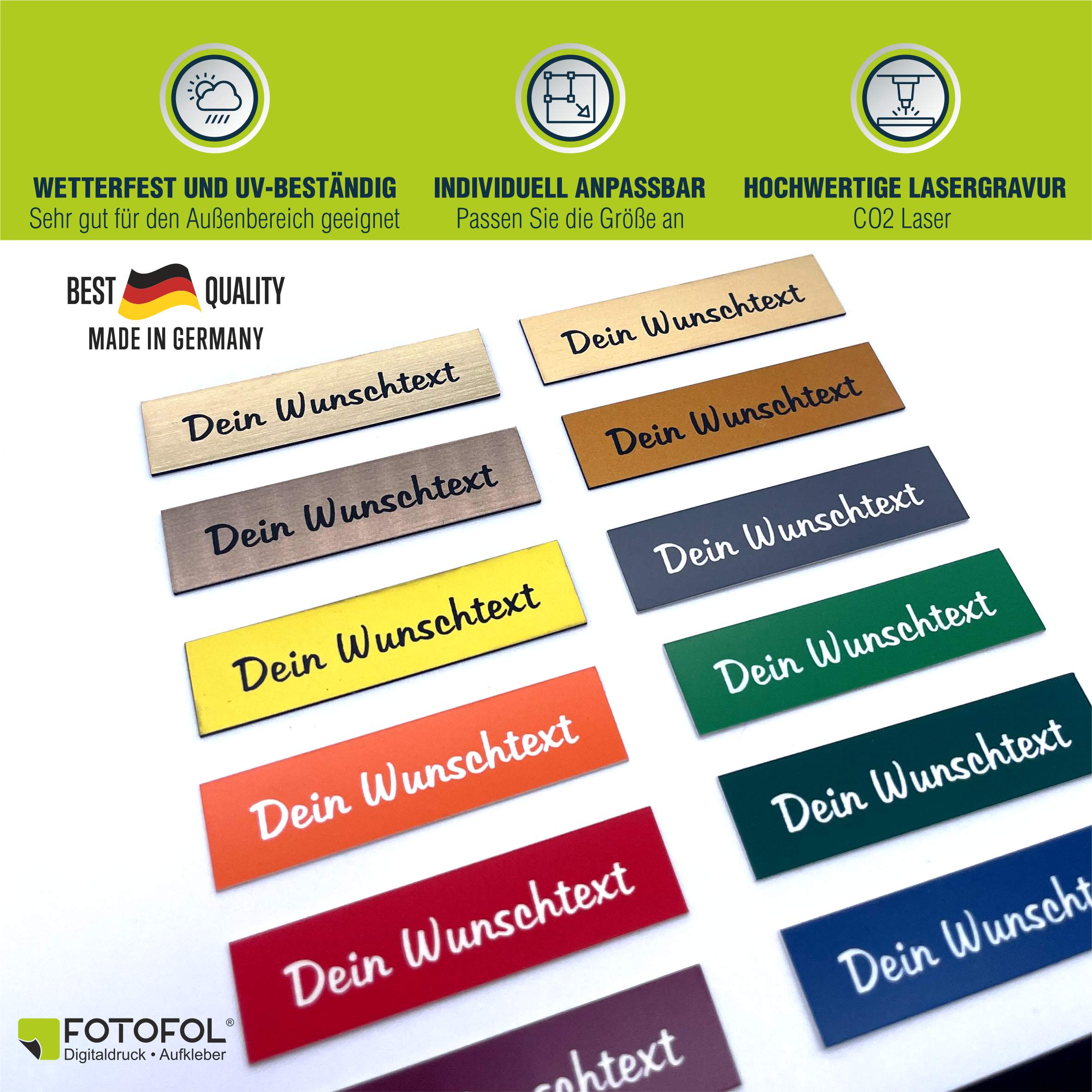 Klingelschild Briefkastenschild 10 Stück- Schild für Türklingel, Haustür, Briefkasten - FOTOFOL