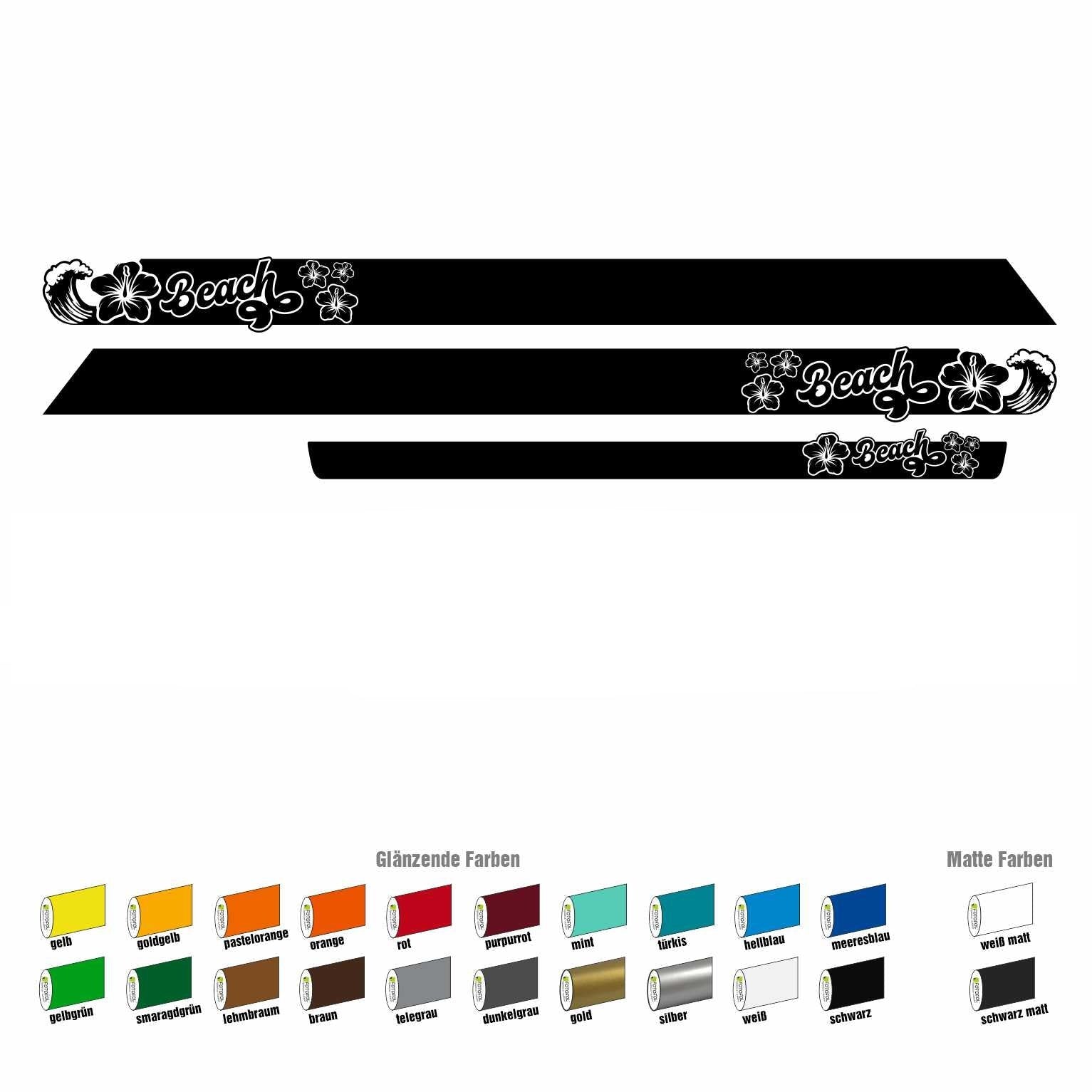 Seitenstreifen passend für VW California Beach T6.1, T6, T5, Seitenaufkleber Autoaufkleber - FOTOFOL