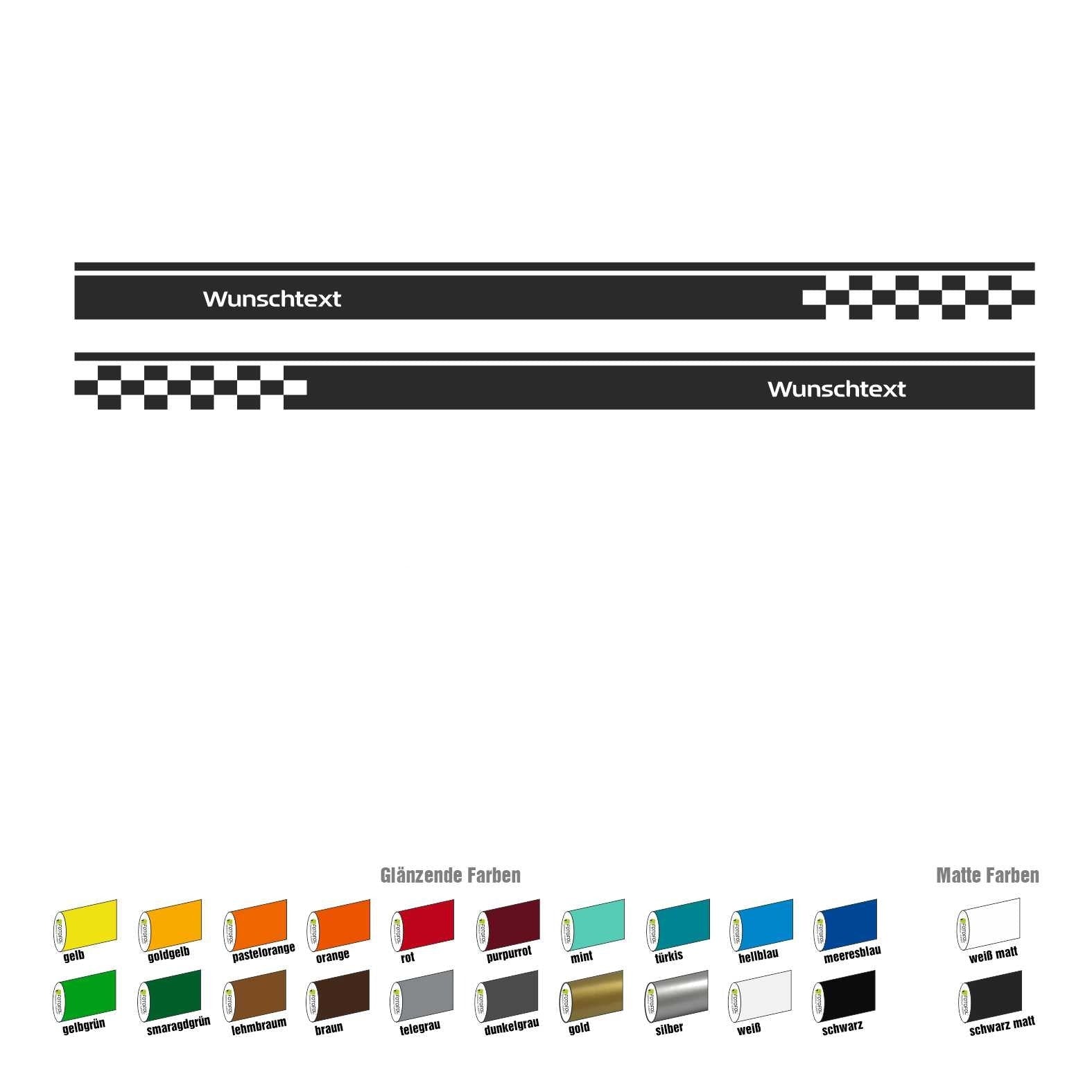 Seitenstreifen passt für Mini Cooper Wunschtext Aufkleber 185 x 11 cm - FOTOFOL