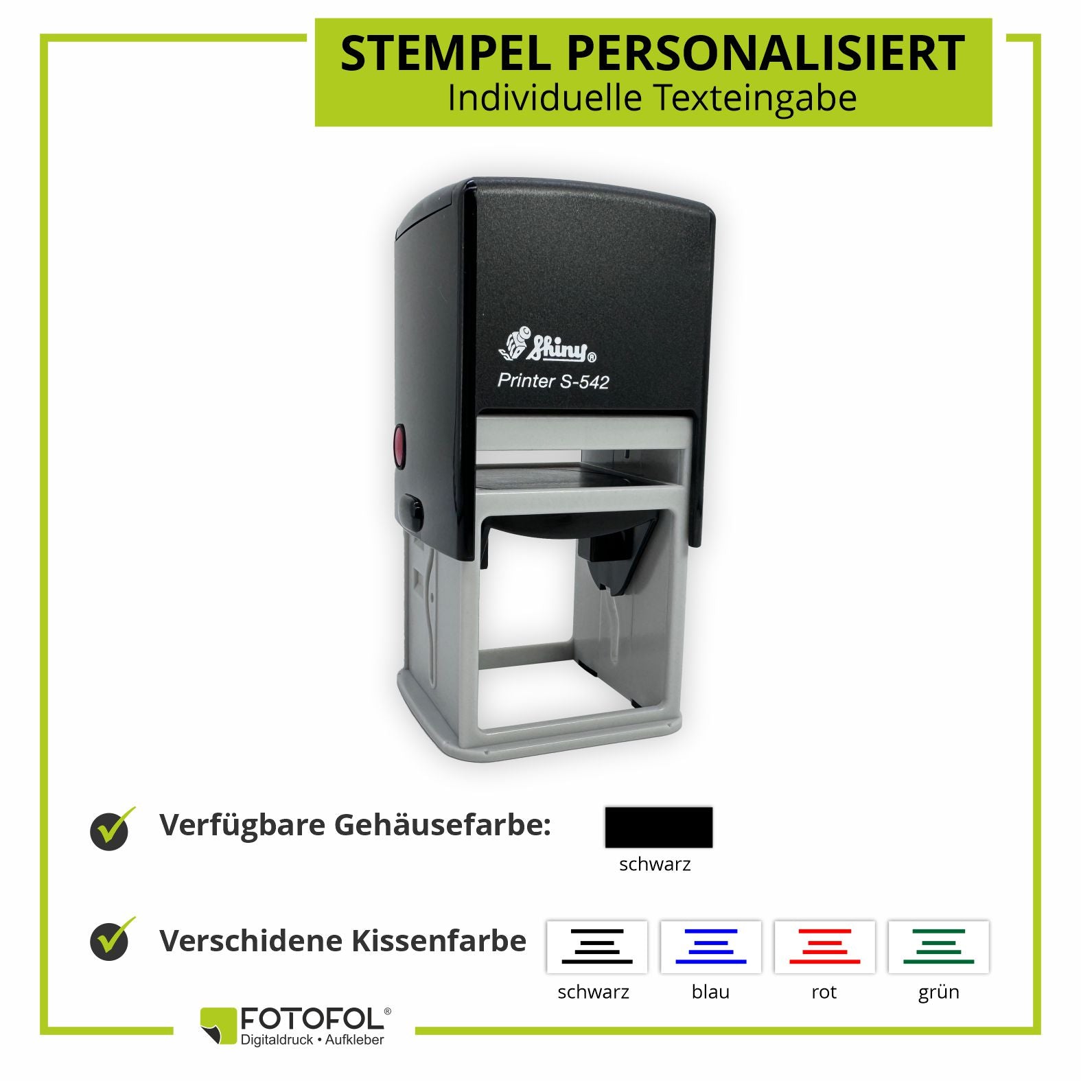 Personalisierter Stempel 42x42mm - FOTOFOL