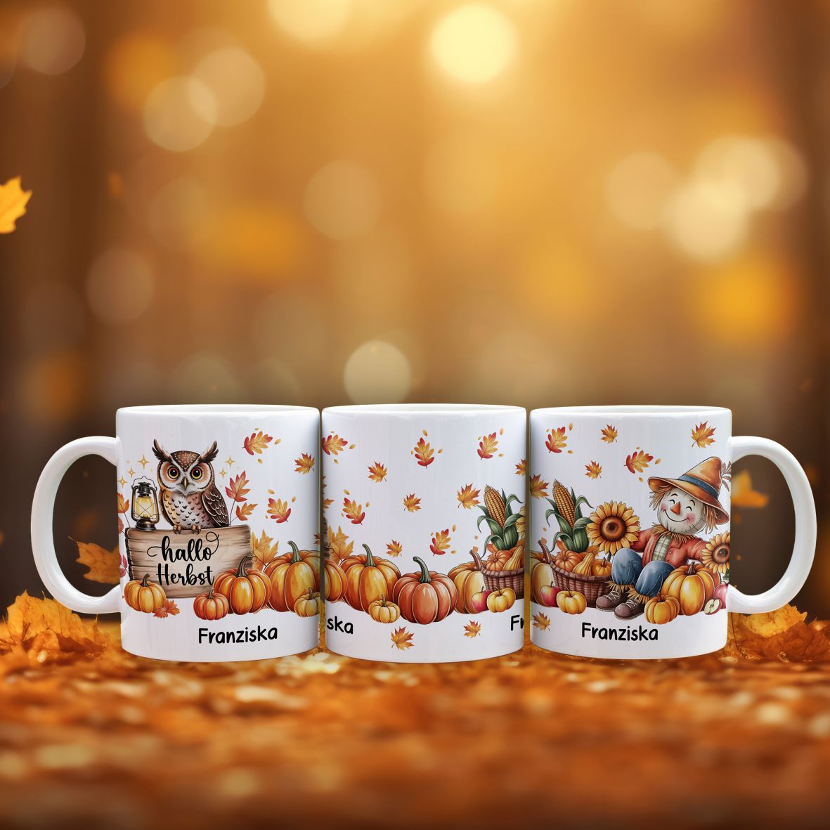 Fotofol - Personalisierte Tassen für den Herbst: Gestalten Sie Ihre Tasse mit Namen und bringen Sie Gemütlichkeit in jeden Morgen! Ideal als Geschenk.