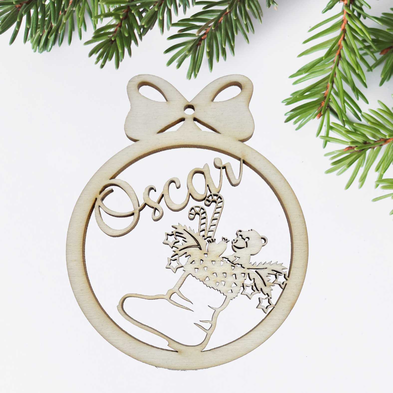 FOTOFOL Personalisierte Weihnachtskugeln aus Holz | Christbaumkugeln mit Namen | Schmücken Sie Ihren Baum mit bezaubernden Weihnachtskugeln aus Holz | Gestalte deine personalisierten Weihnachtskugeln ganz einfach selbst und schaffe so eine bleibende Erinnerung