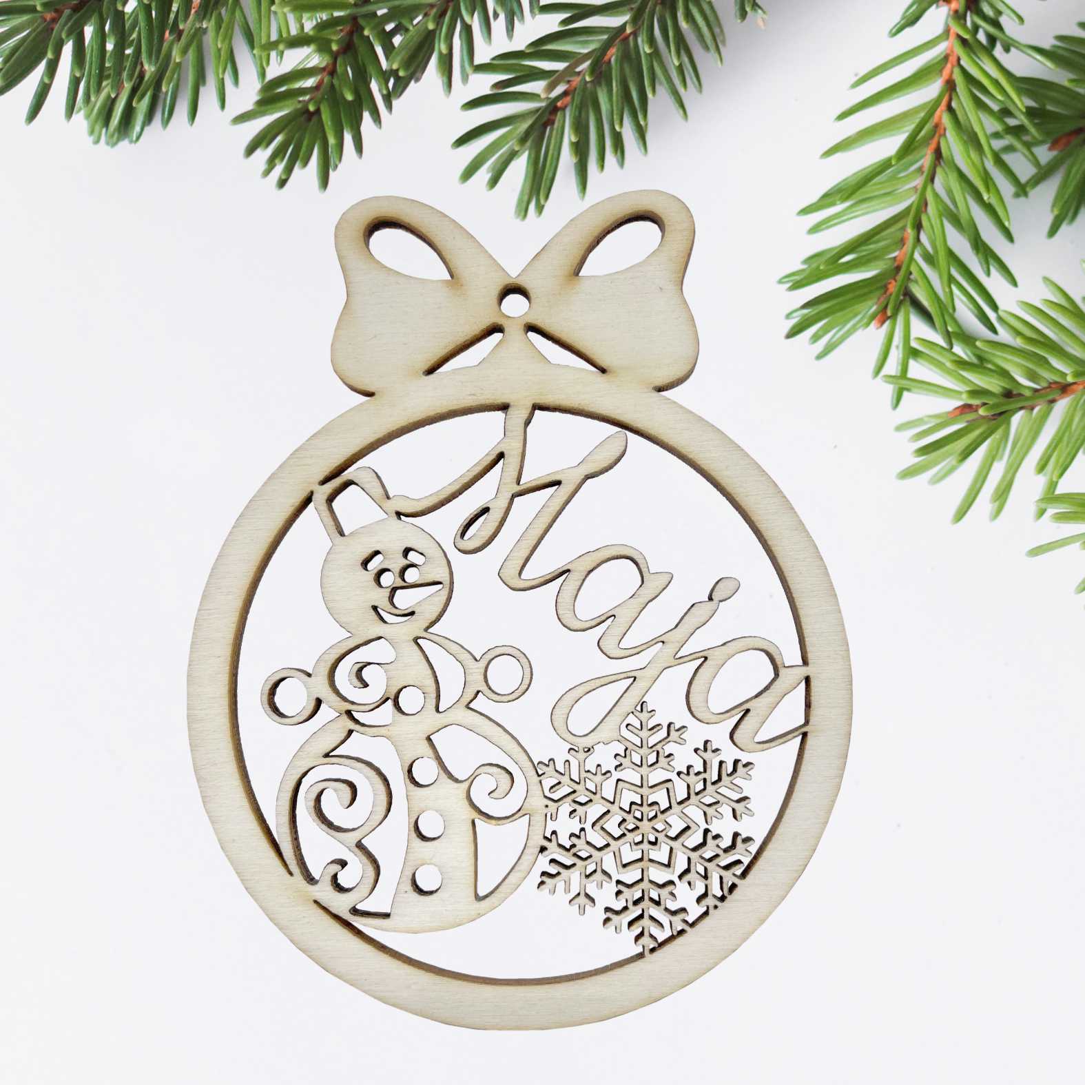 FOTOFOL Personalisierte Weihnachtskugeln aus Holz | Christbaumkugeln mit Namen | Schmücken Sie Ihren Baum mit bezaubernden Weihnachtskugeln aus Holz | Gestalte deine personalisierten Weihnachtskugeln ganz einfach selbst und schaffe so eine bleibende Erinnerung