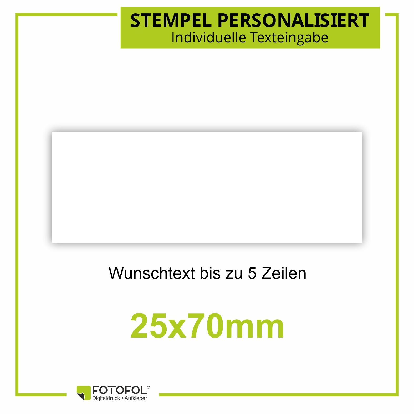Personalisierter Stempel mit Wunschtext - FOTOFOL