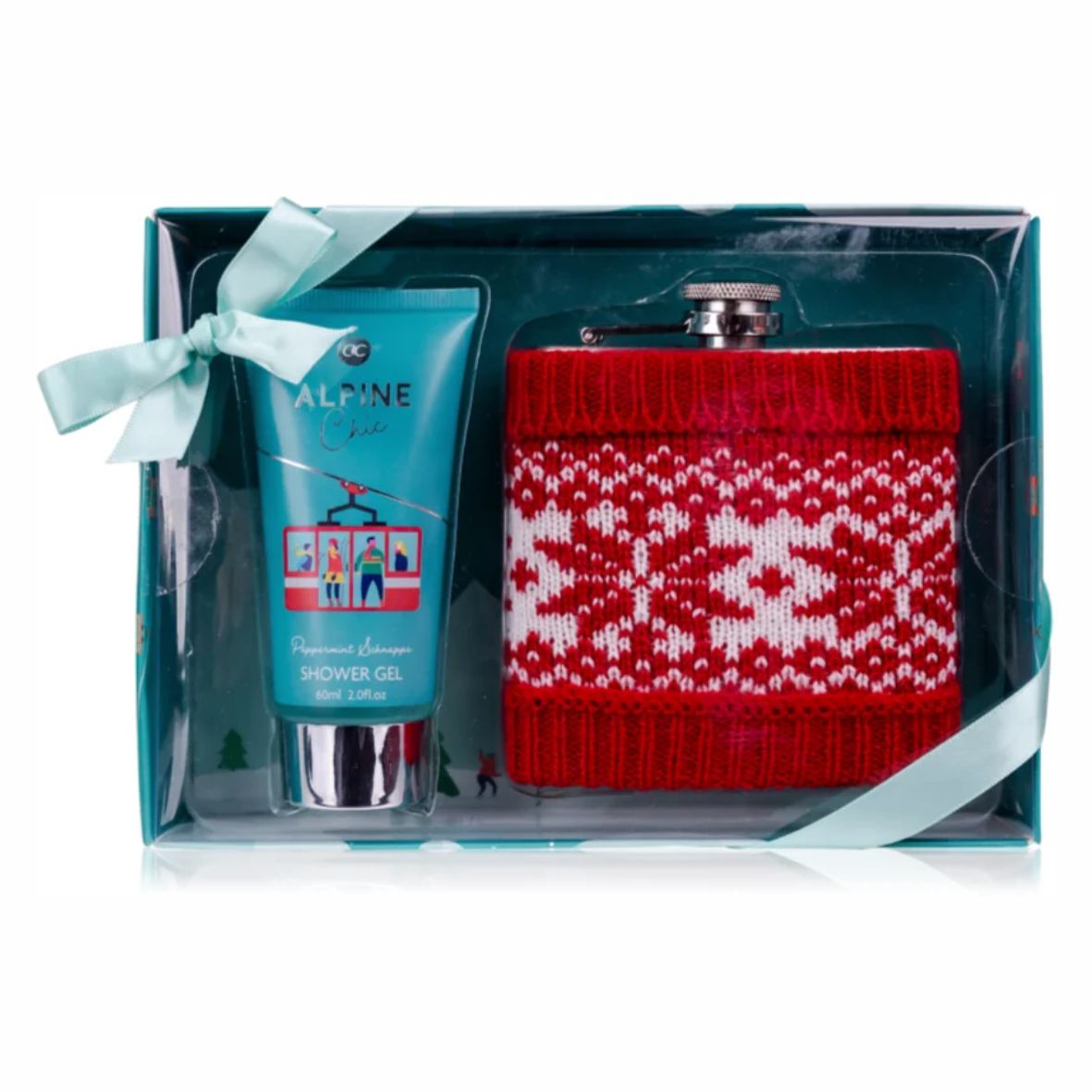 Geschenkset Alpine Chic -  Duschgel + Flachmann - FOTOFOL