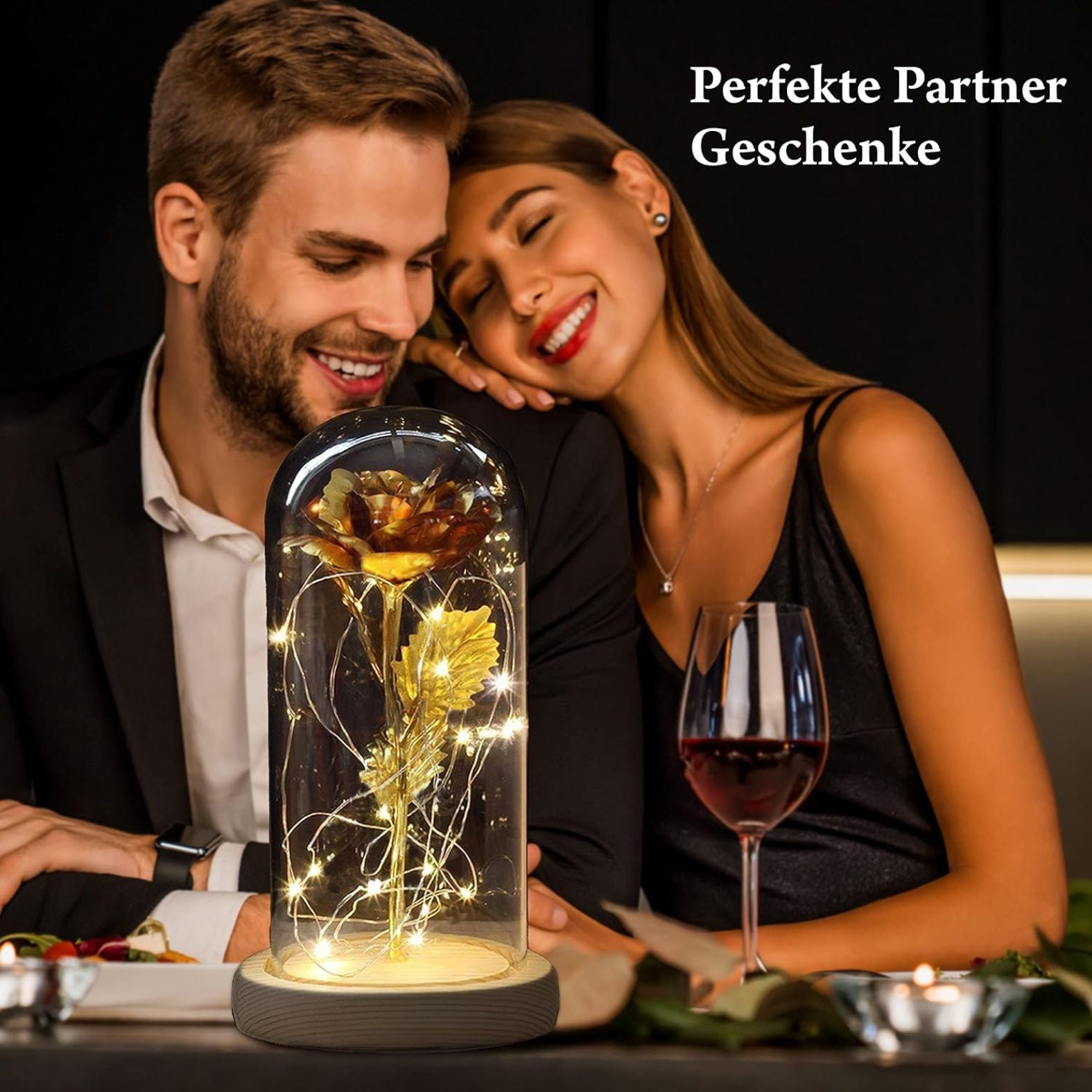 Personalisierte LED Ewige Gold Rose - FOTOFOL