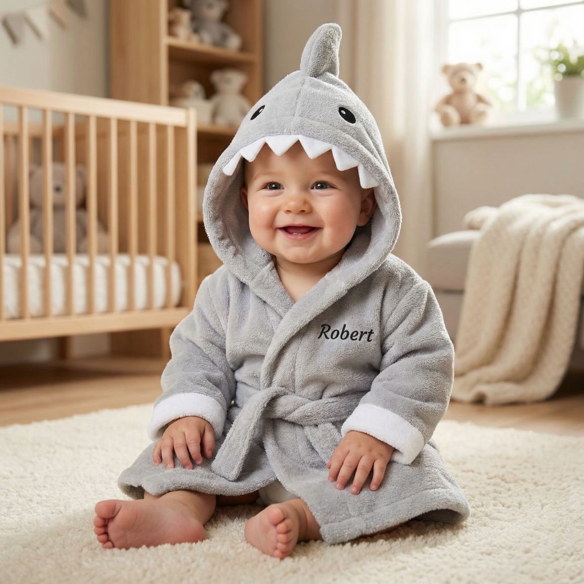 Personalisierter Kinder Bademäntel | Baby Bademantel mit Kapuze - FOTOFOL