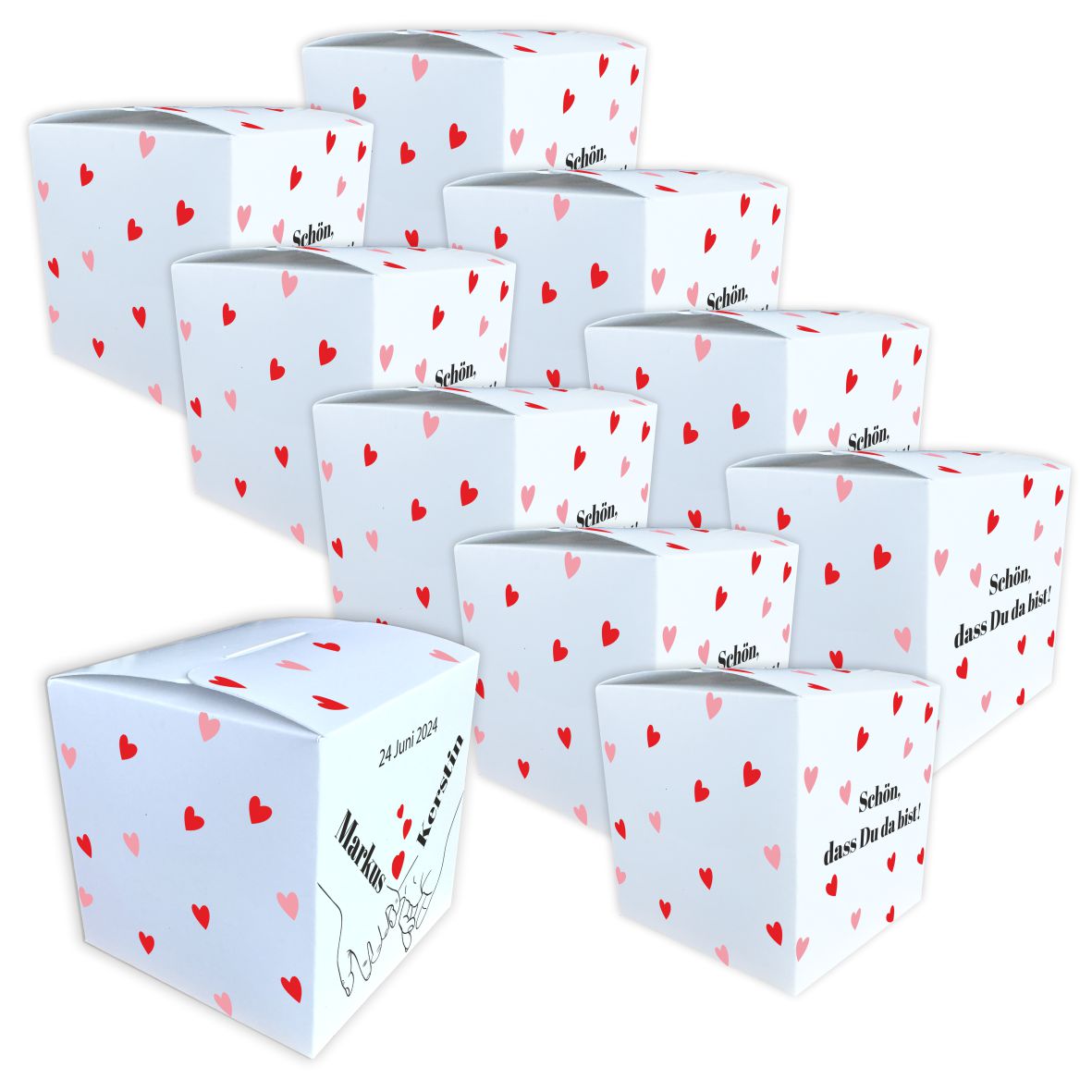 Geschenkbox personalisiert - Herze - FOTOFOL