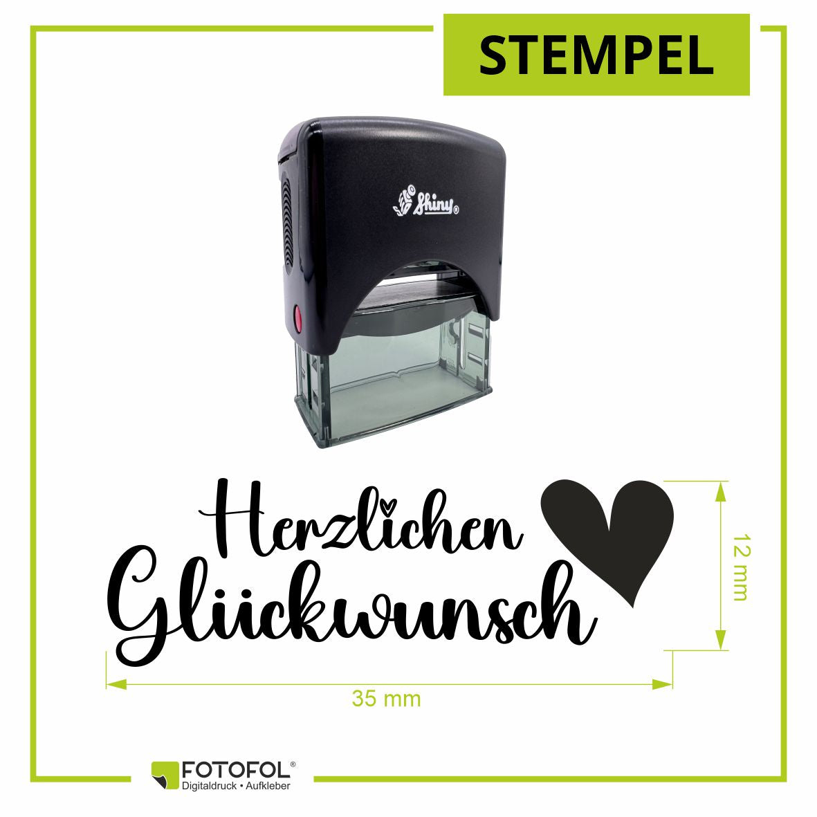 Selbstfärbender Stempel -Herzlichen Glückwunsch - FOTOFOL