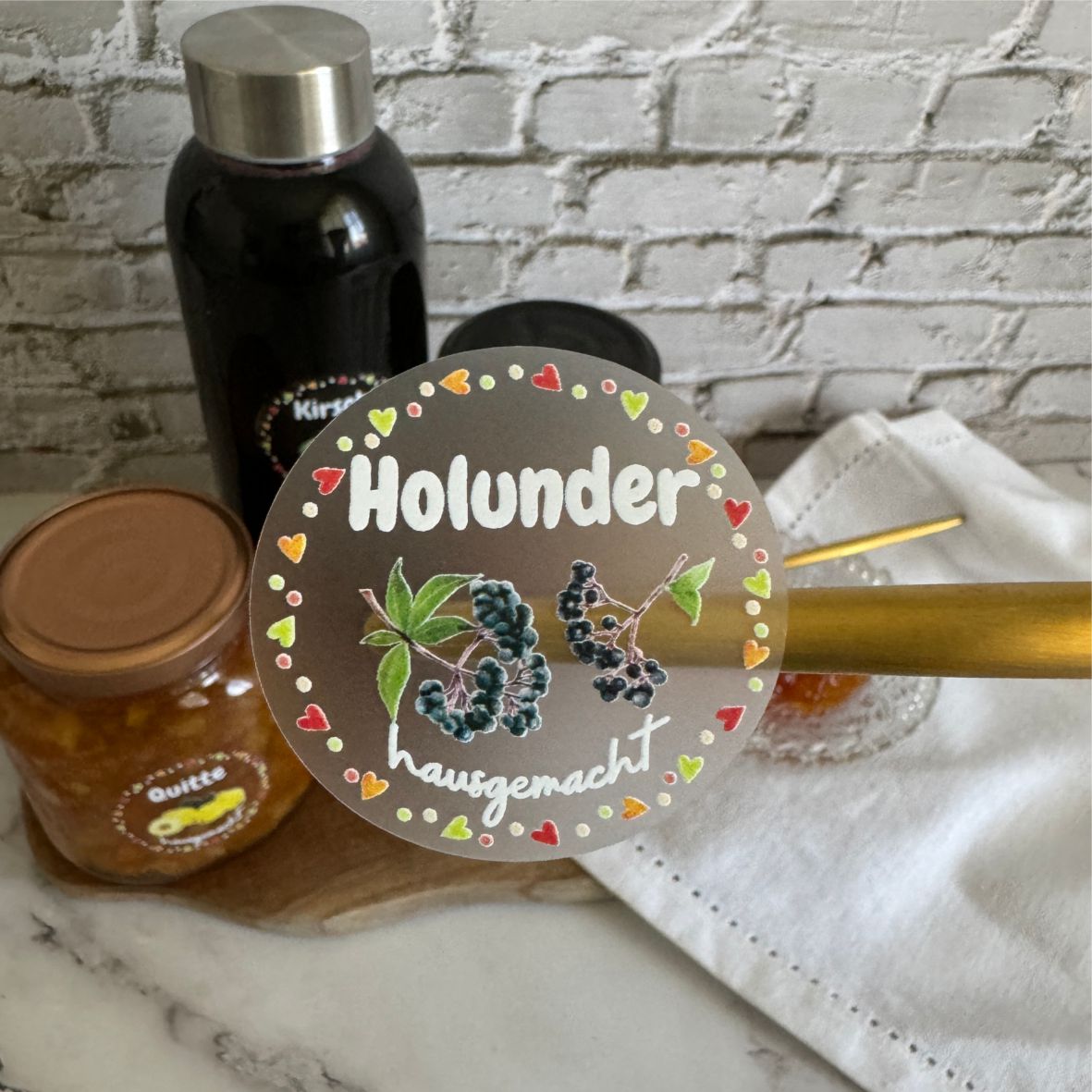 transparente Aufkleber Marmelade - selbstklebende Etiketten für Marmeladengläser - FOTOFOL