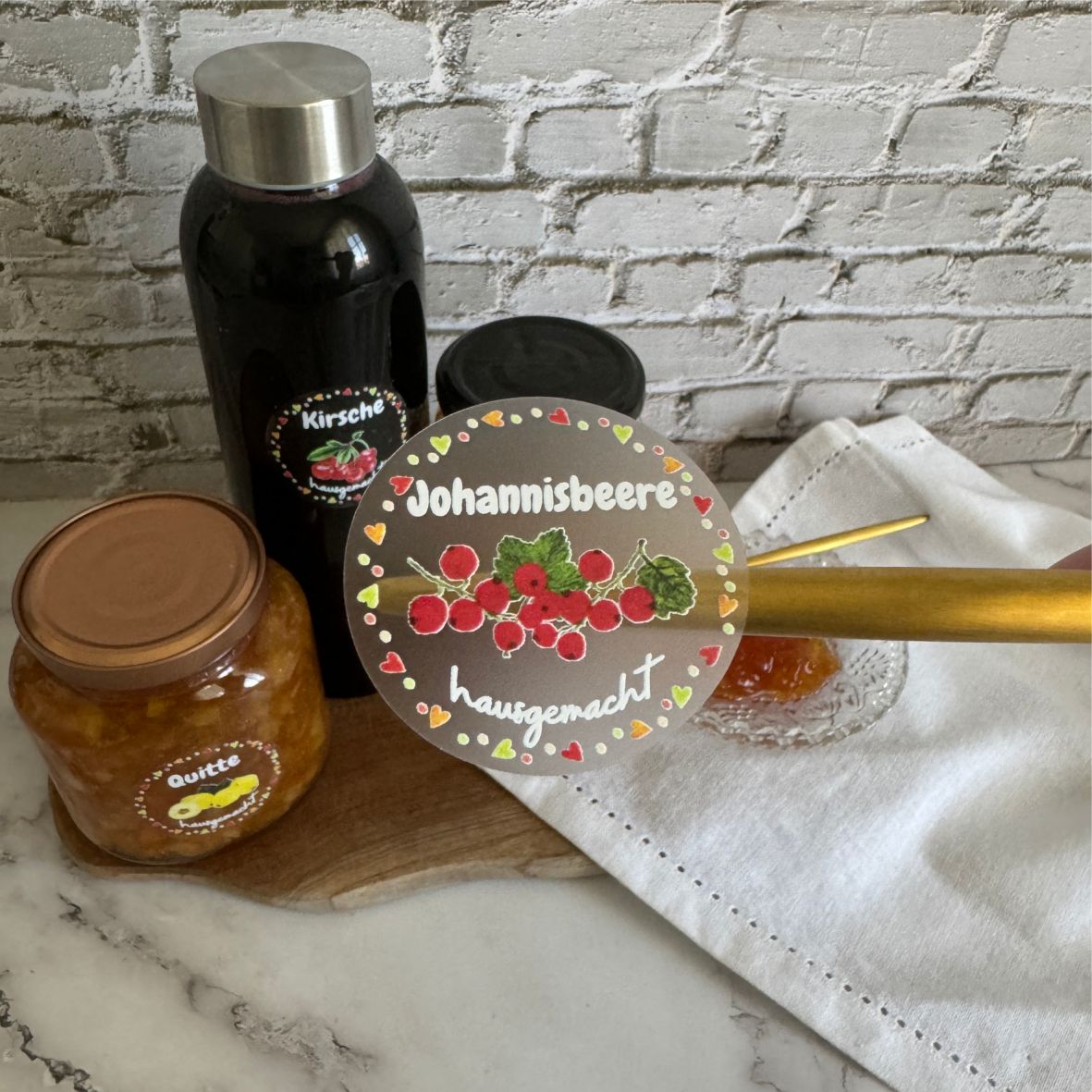 transparente Aufkleber Marmelade - selbstklebende Etiketten für Marmeladengläser - FOTOFOL